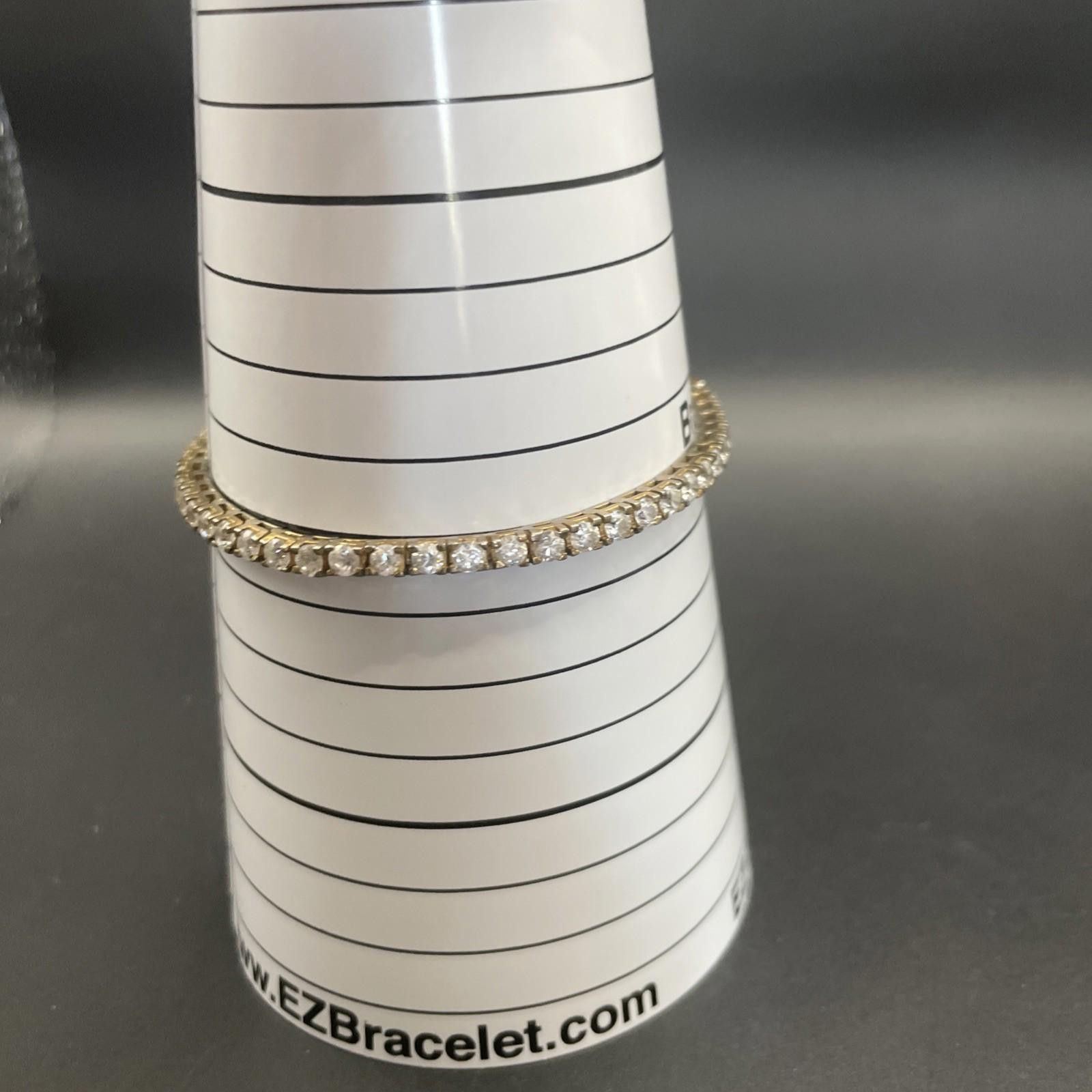 The Unbranded Brand PAJ 925 Sterling Silver Square Cubic Zirconia Bracelet 7” Size ONE SIZE - 7 Thumbnail