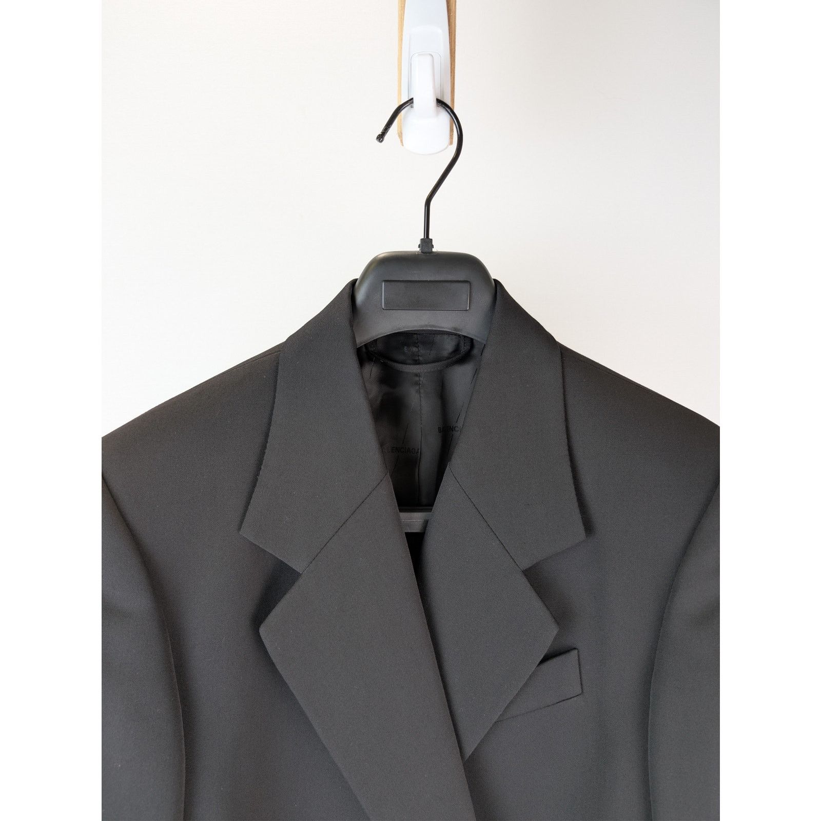 Balenciaga o1rshd1 Wool Barathea Shrunk DB Blazer / Jacket in Black Size US M / EU 48-50 / 2 - 7 Thumbnail