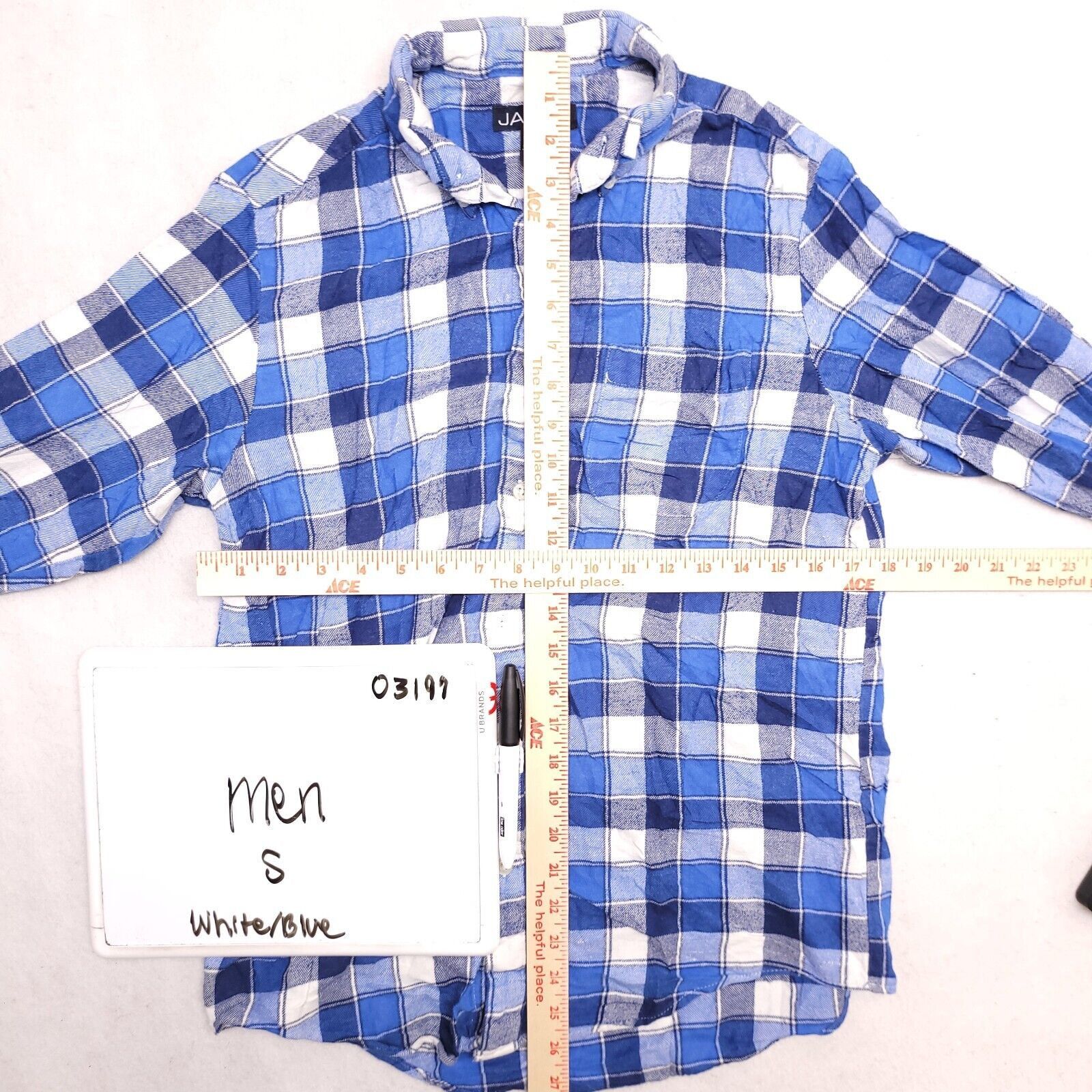 John Ashford John Ashford Gingham Flannel Shirt Mens Size S Blue White Size US S / EU 44-46 / 1 - 6 Thumbnail