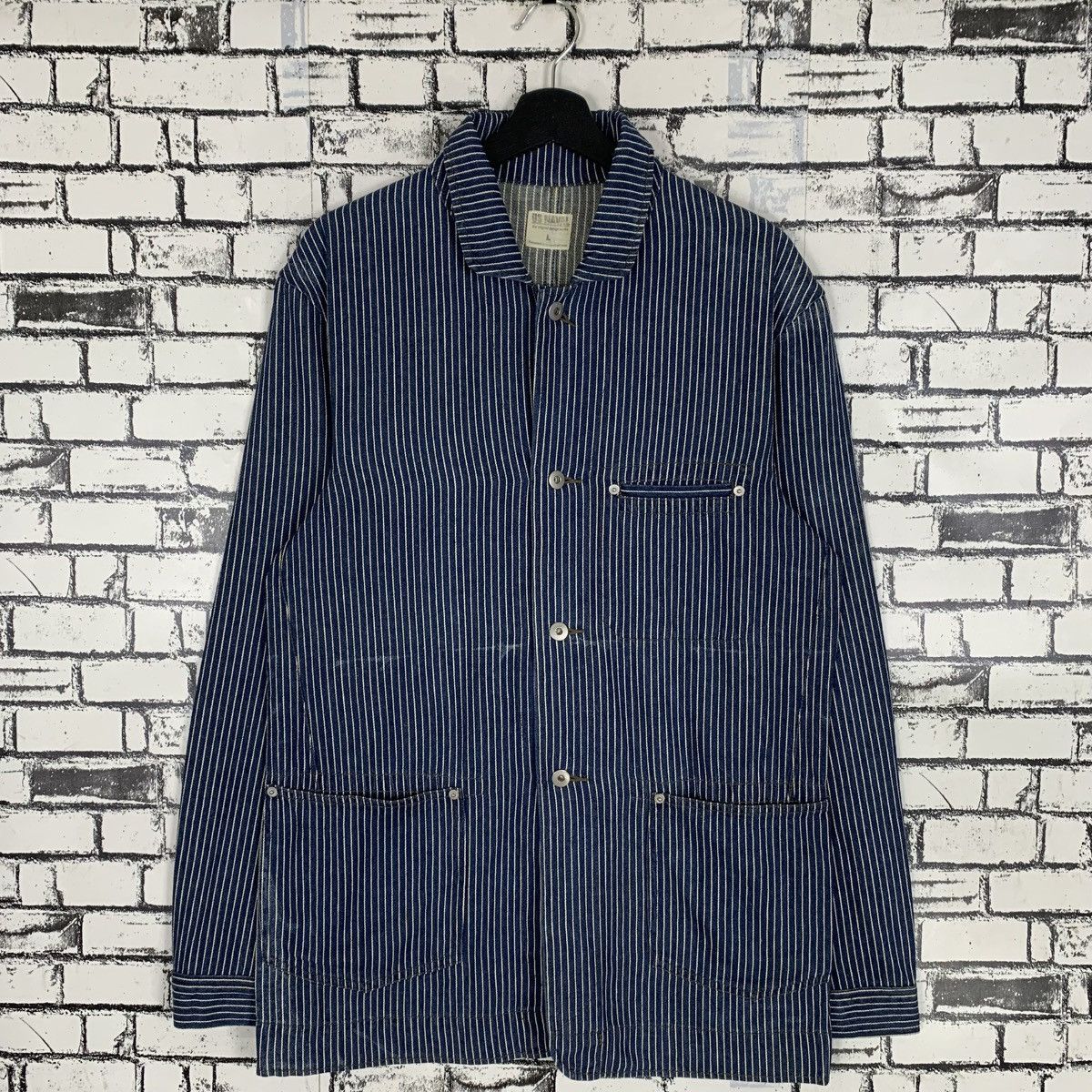 Designer × Vintage Vintage Reproduction US Naval Hickory Denim Jacket Size US L / EU 52-54 / 3 - 1 Thumbnail