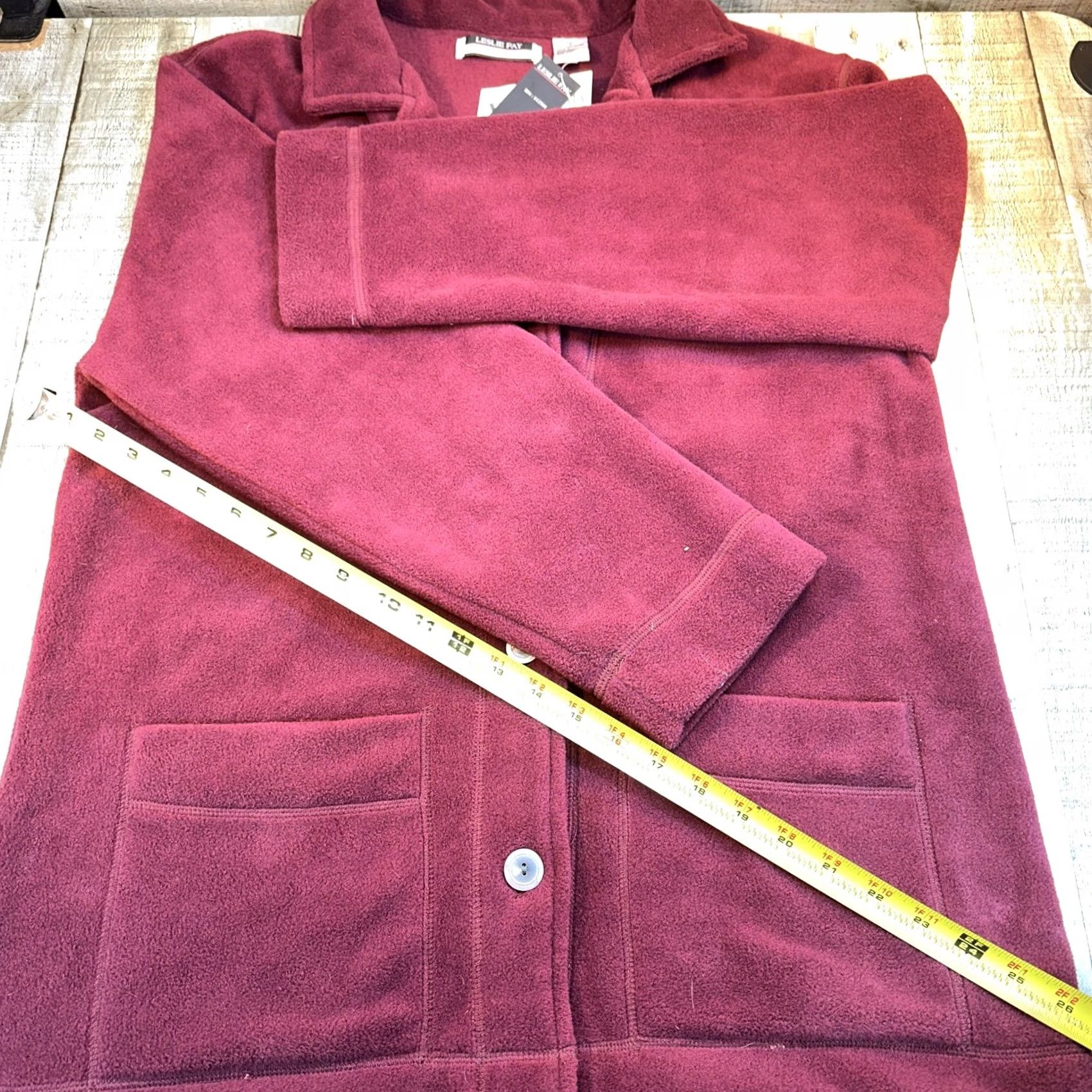Vintage VINTAGE Lesley Fay Sport Maroon Fleece Jacket Coat 2 Pockets Sz Small NWT Womens Jacket Fleece Sports Red Size S / US 4 / IT 40 - 6 Thumbnail