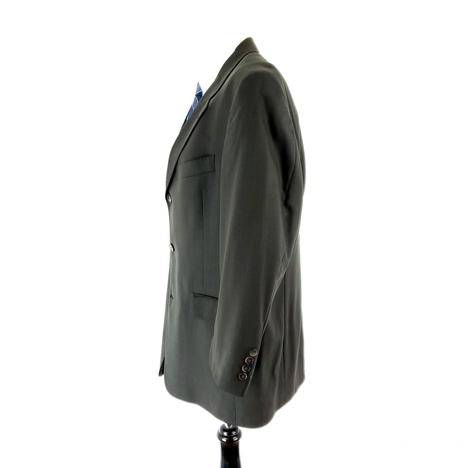 Hart Schaffner Marx Hart Schaffner Comfort Marx Wool 3 Button Blazer 42R Dark Gr Size 42R - 5 Thumbnail