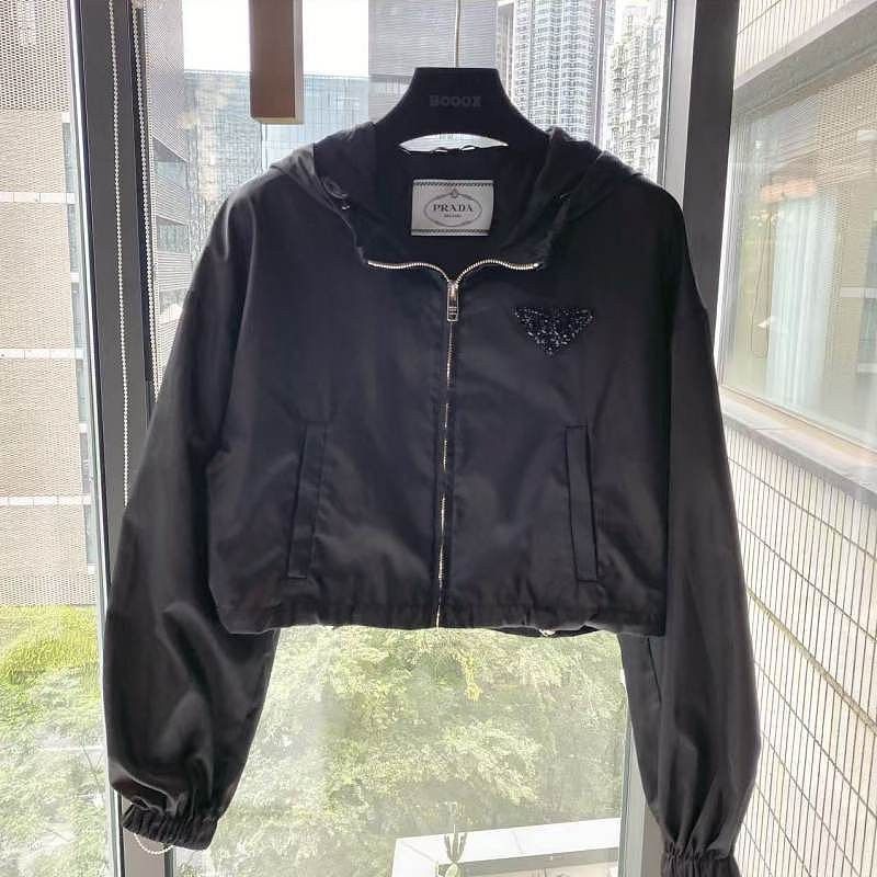 Prada Prada Sequin Logo Hooded Jacket Size 38 Size XS / US 0-2 / IT 36-38 - 1 Thumbnail