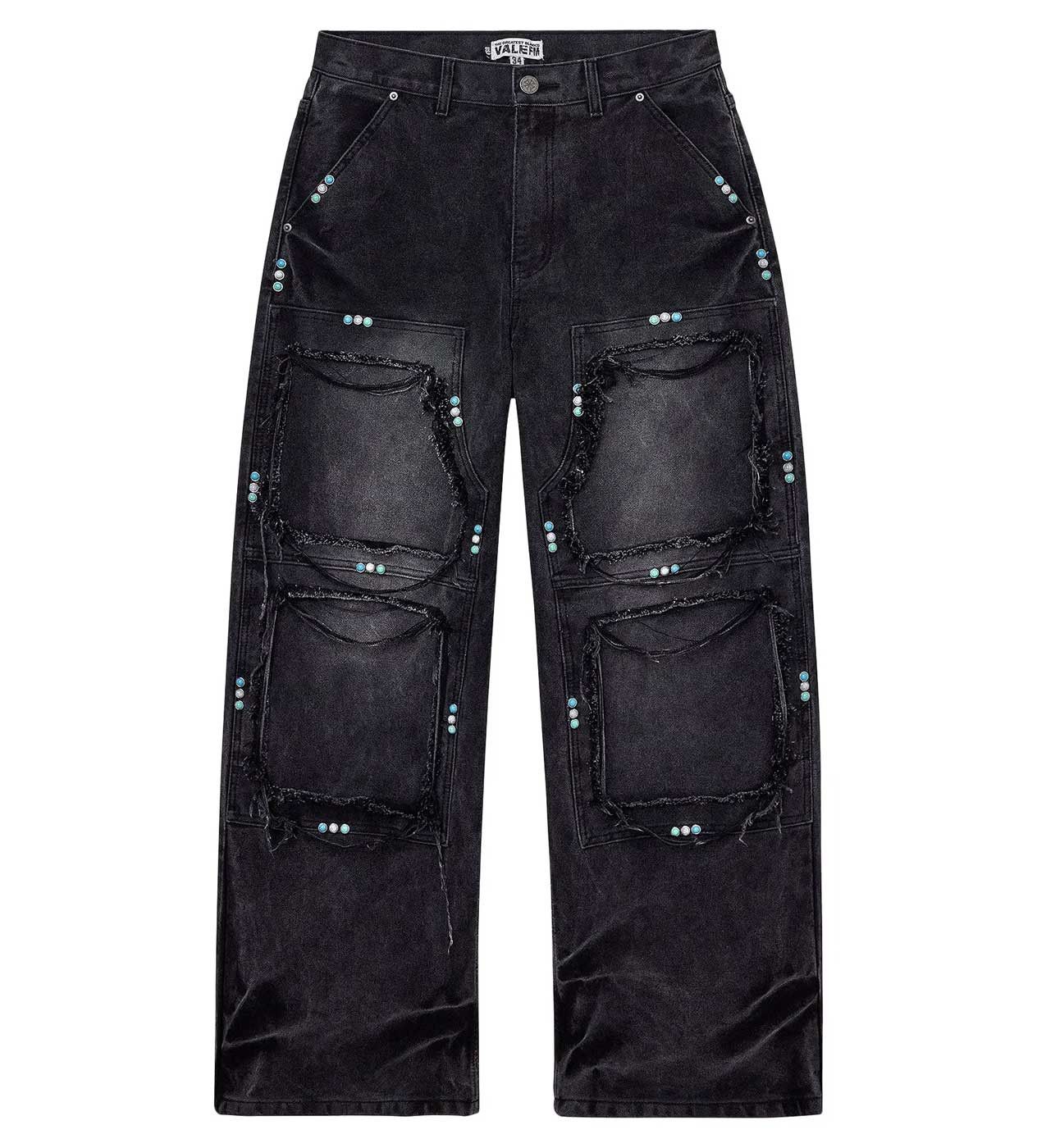 Vale Forever GEM Painters Denim Pants Black Size US 34 / EU 50 - 1 Thumbnail
