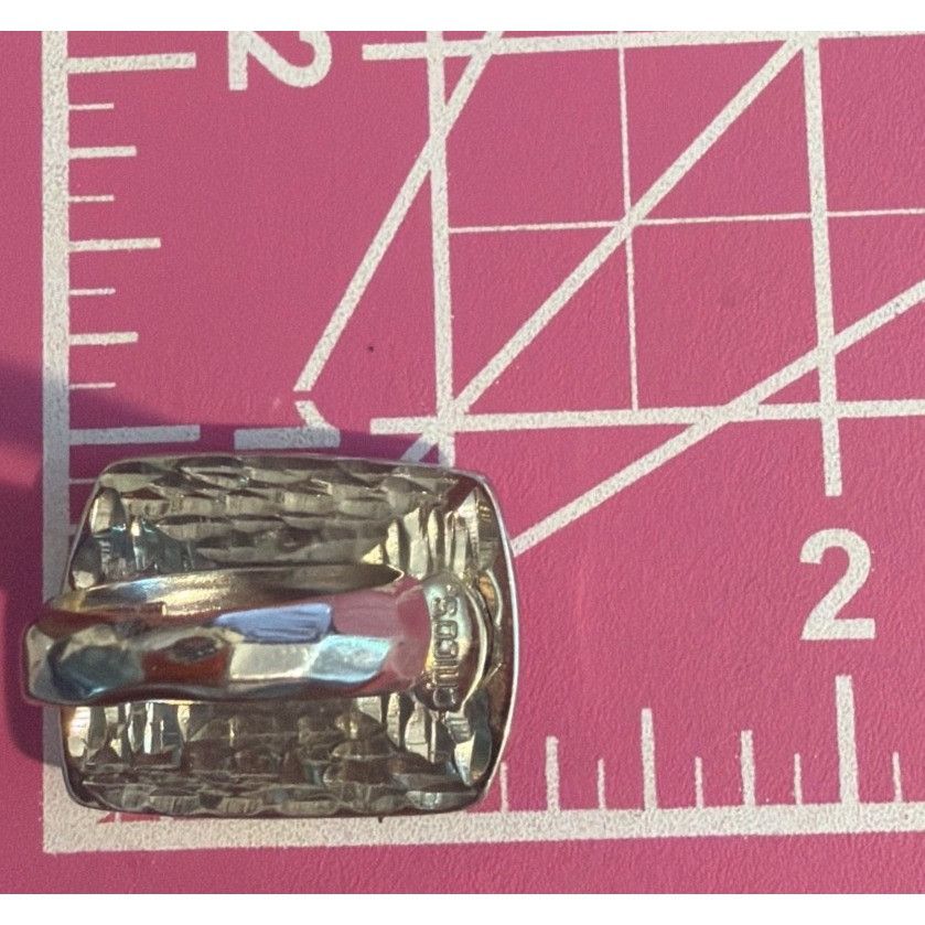 Chicos Chicos Silver Tone Large Statement Ring Faceted Bold Cocktai Size ONE SIZE - 6 Thumbnail