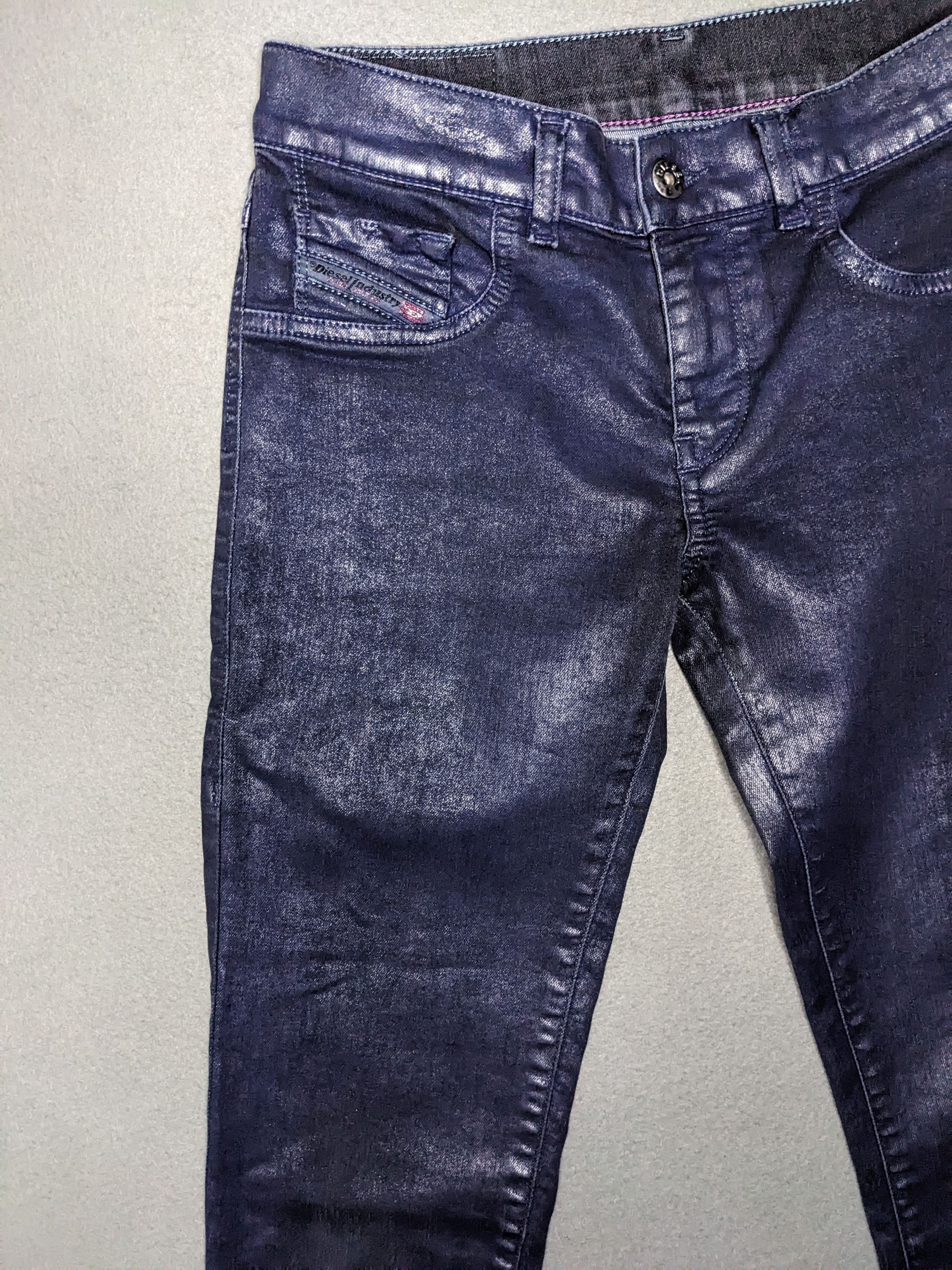 Diesel Diesel Livier SP Jeans Coated Denim 28x33 Skinny Low Rise Size 26" / US 2 / IT 38 - 3 Thumbnail