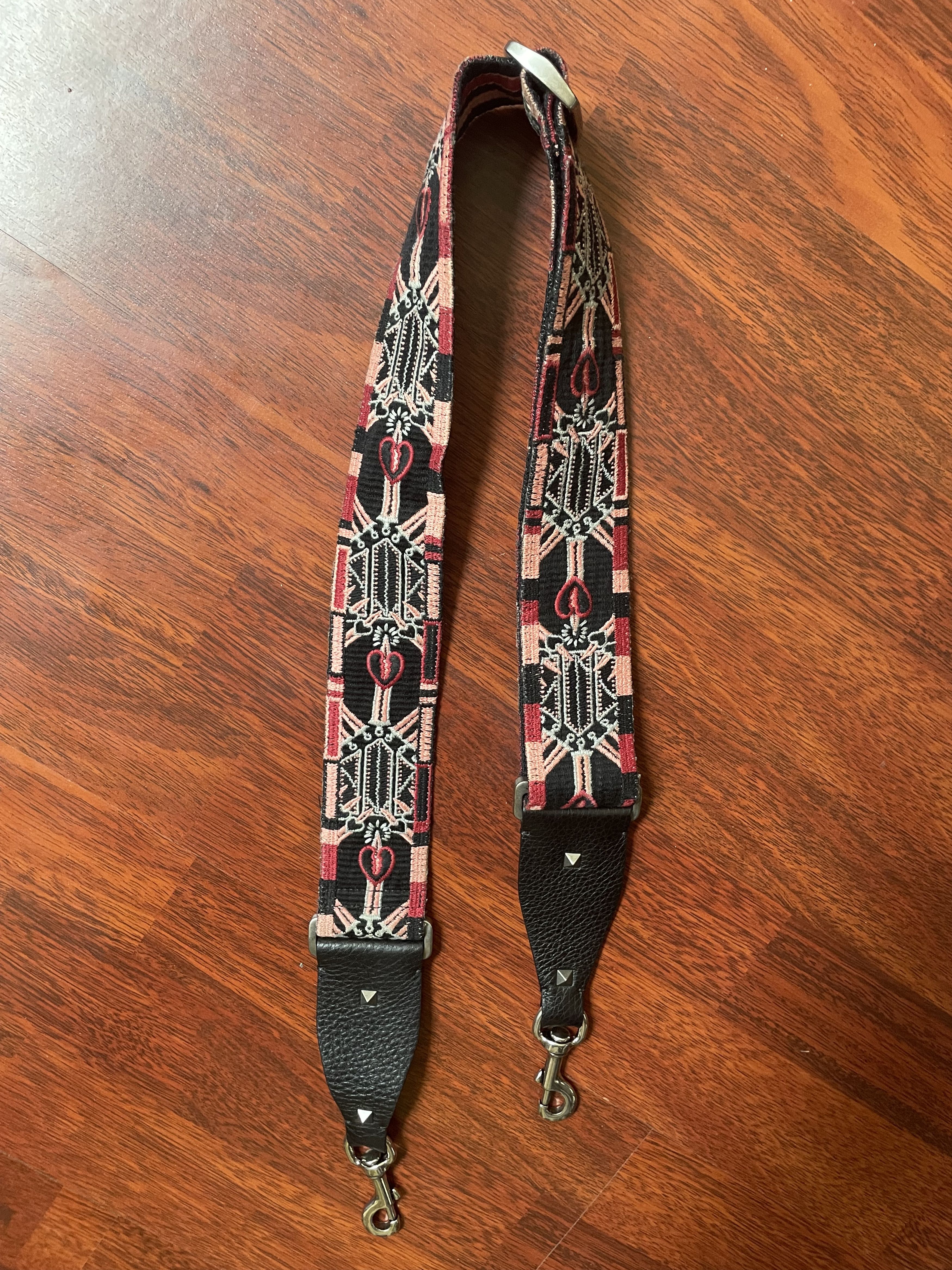Valentino Canvas Loveblade Embroidered Rockstud Guitar Strap Size ONE SIZE - 1 Thumbnail