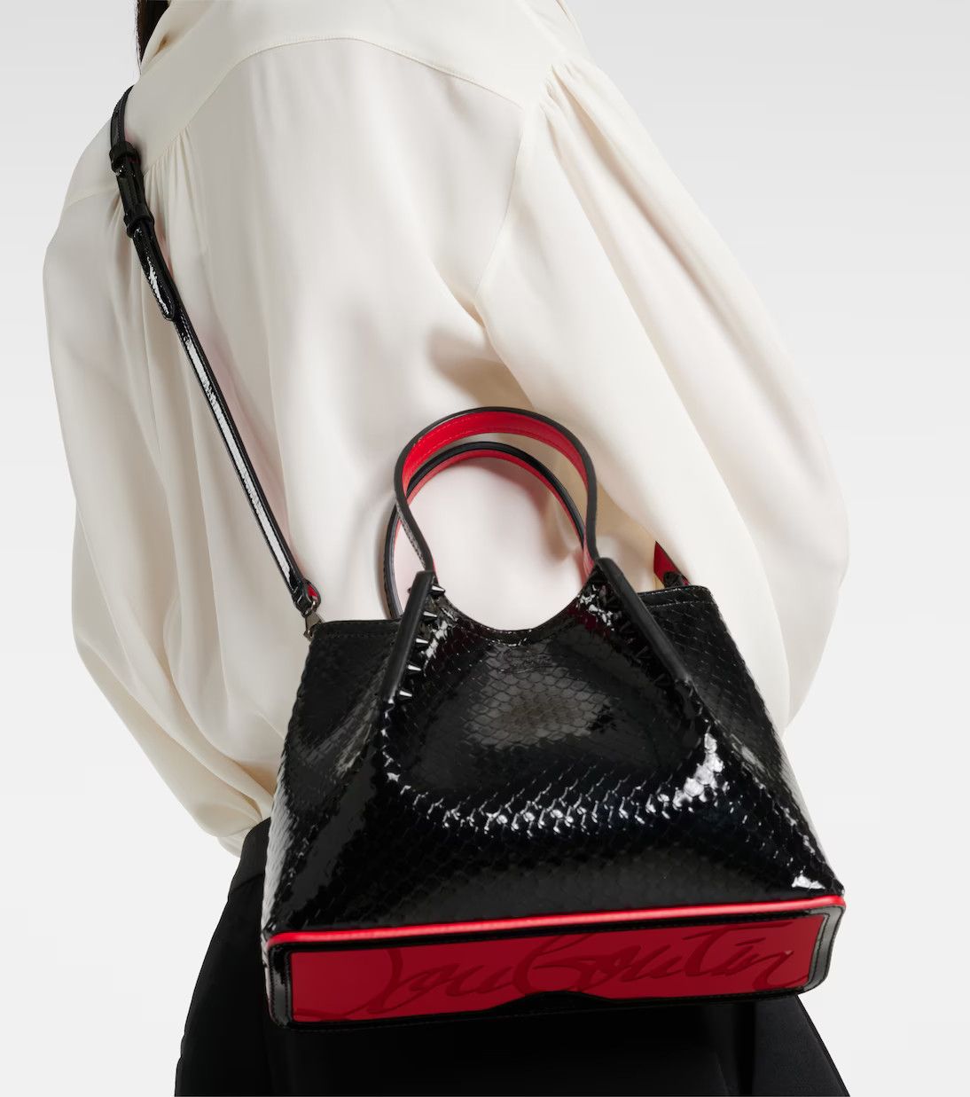 Christian Louboutin o1s1wg111124 Size: OS / Patent Leather Tote Bag in Black Size ONE SIZE - 4 Thumbnail