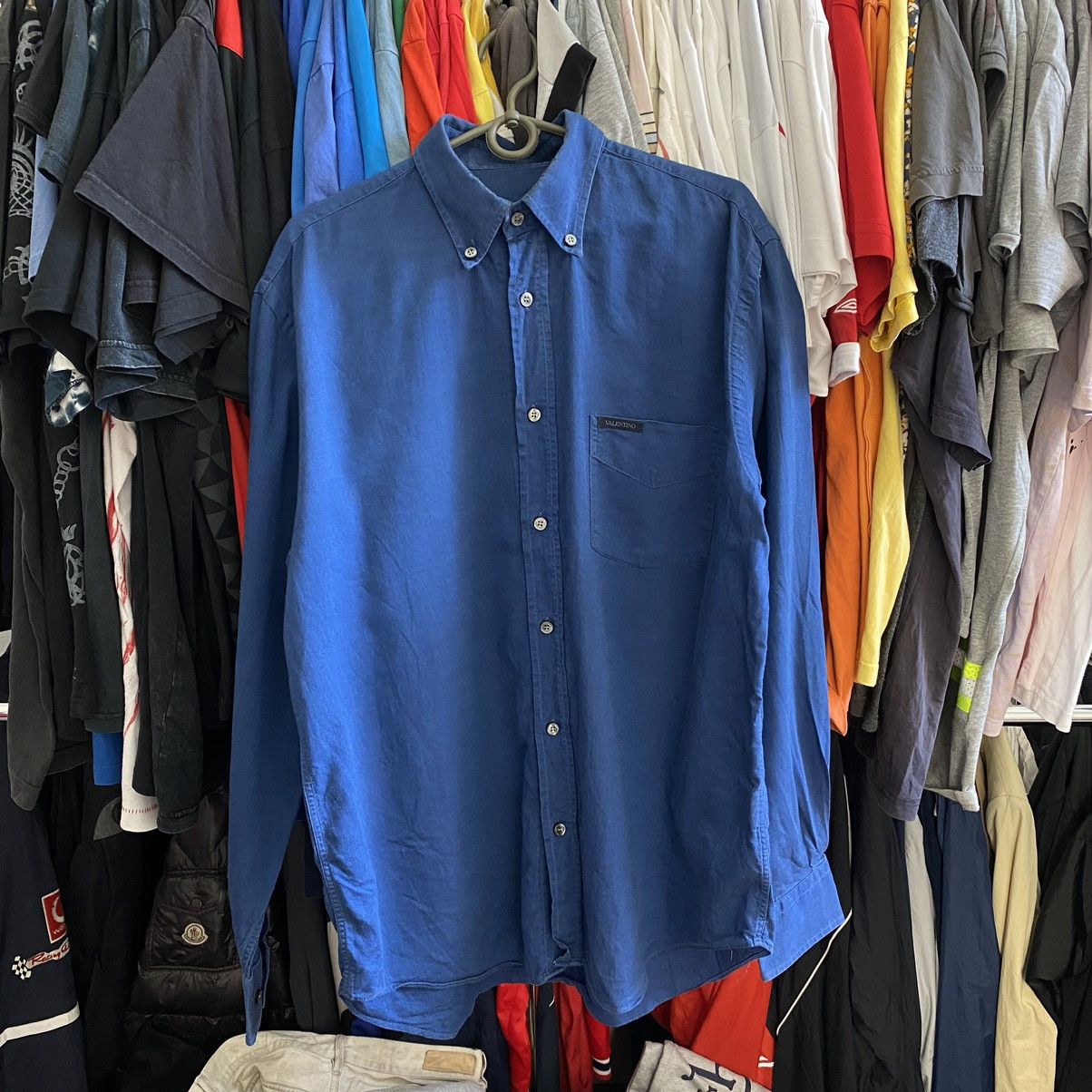Valentino Luxury Valentino Jeans Small Basic logo Blue vintage shirt Size US L / EU 52-54 / 3 - 1 Thumbnail