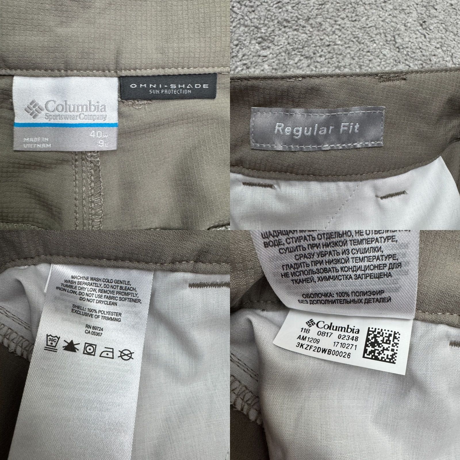 Tommy Bahama Columbia Battle Ridge Flex Omni-Shade UPF 50 Cargo Shorts Mens 36 Gray Outdoor Size US 36 / EU 52 - 8 Thumbnail