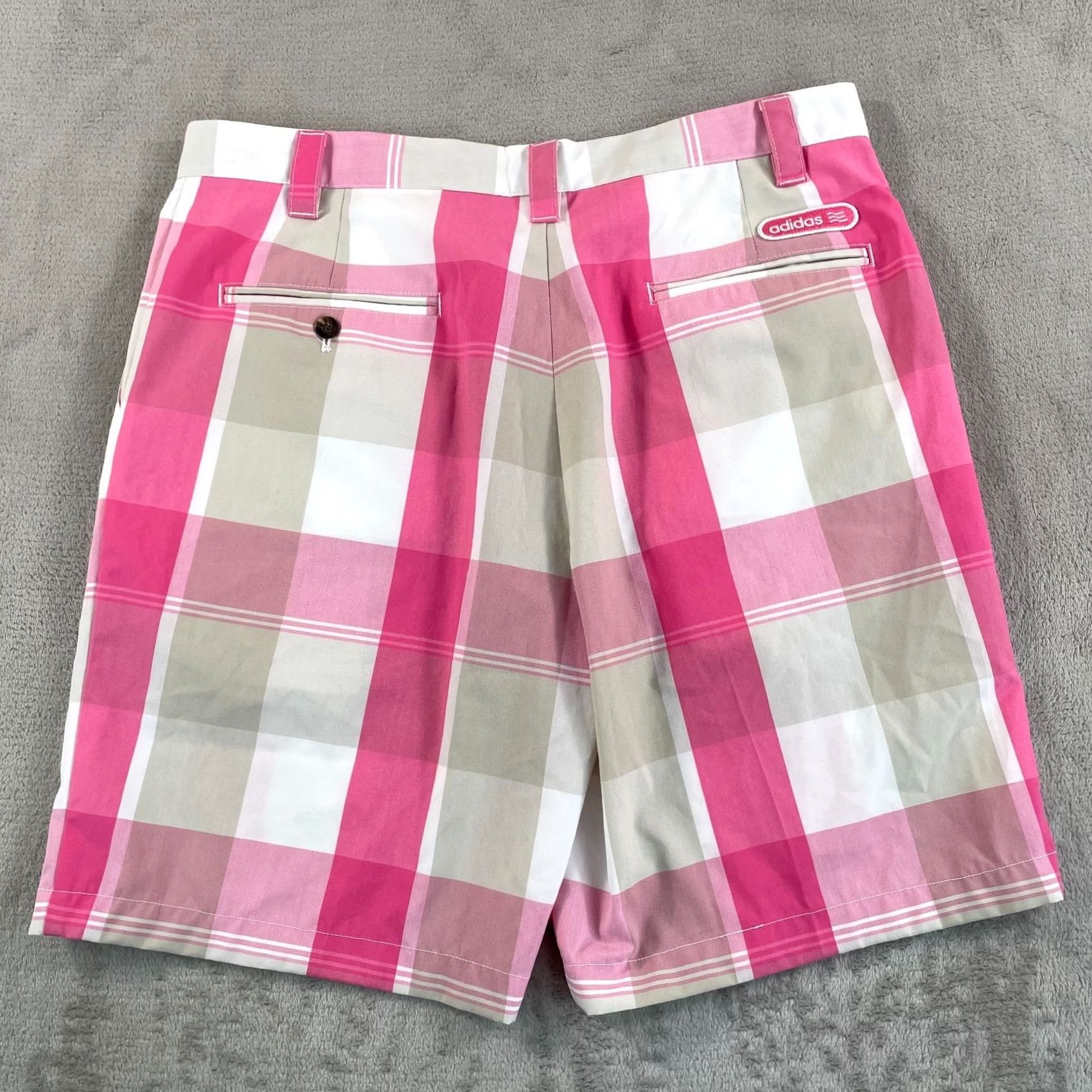 Adidas Adidas Golf Shorts Men 34 Pink Plaid Performance Flat Front NWOT Size US 34 / EU 50 - 3 Thumbnail