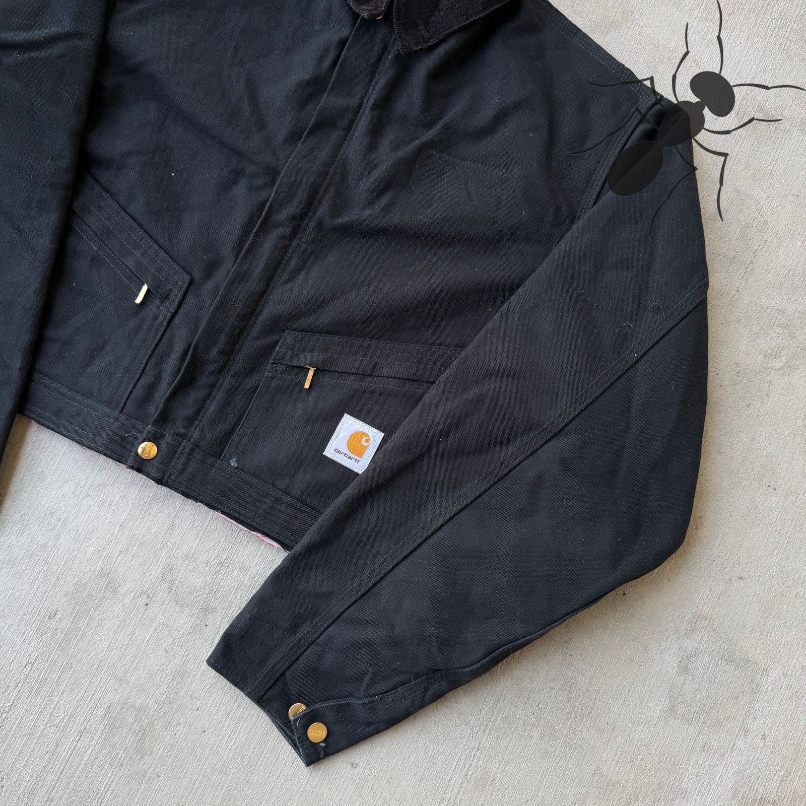 Carhartt × Vintage Carhartt black cropped Detroit style work wear jacket Size US L / EU 52-54 / 3 - 4 Thumbnail