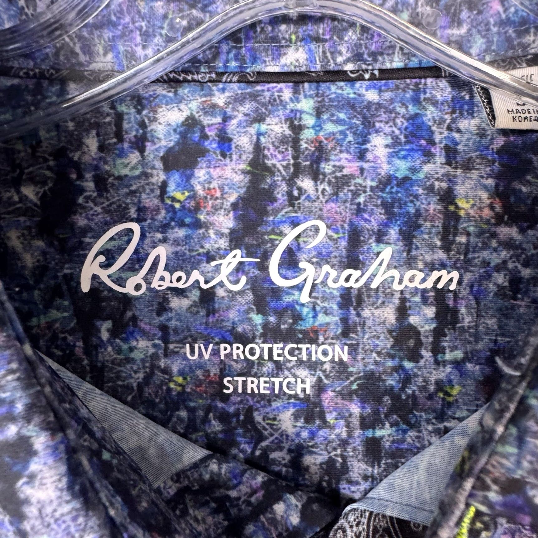 Robert Graham Robert Graham Shirt Men S Watercolor Abstract Geometric Art Galaxy Space Classic Blue Button-Up Long Sleeve Casual Workwear Outdoor Accessories Size US S / EU 44-46 / 1 - 4 Thumbnail