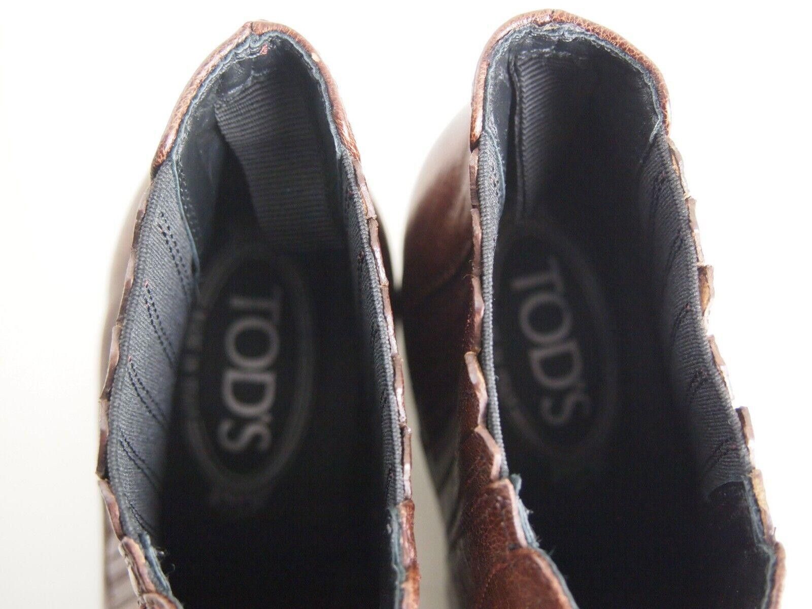 Tod's Tod's Western Boos Brown Burgundy Leather US 8.5 EU 38.5 Size US 8.5 / IT 38.5 - 8 Thumbnail