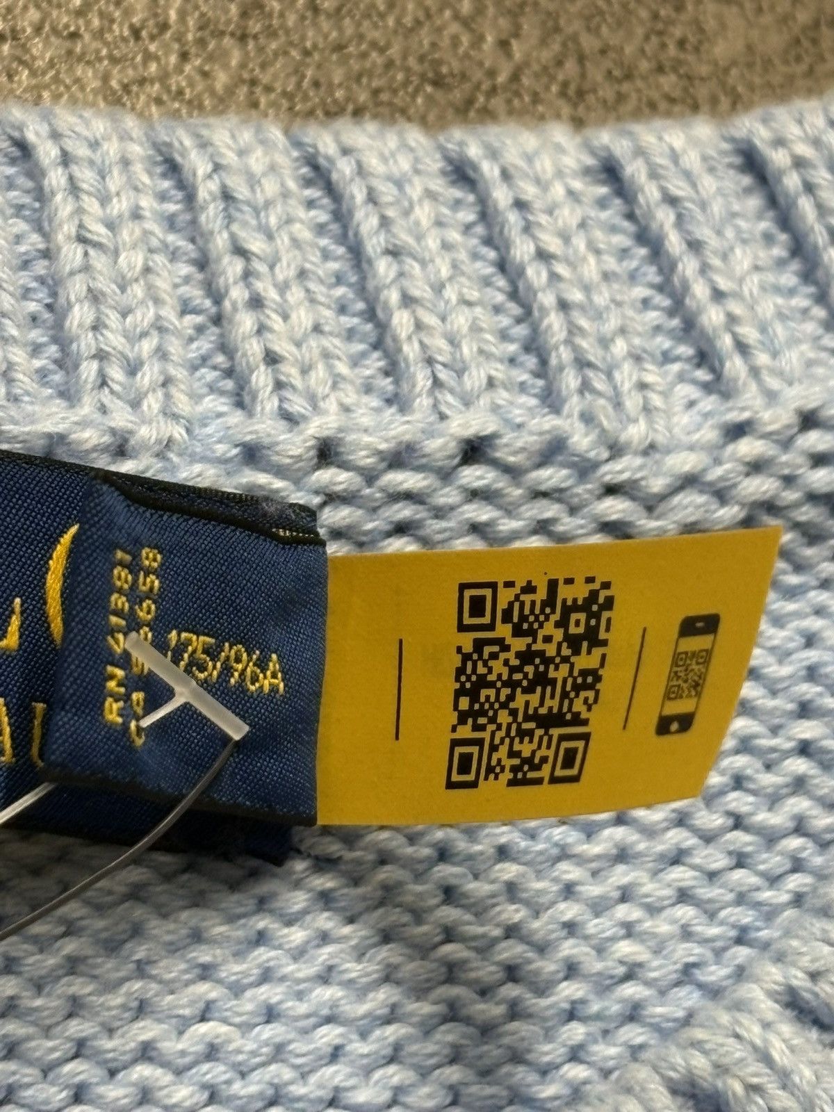 Polo Ralph Lauren Light blue Cotton Knit Sweater Ralph Lauren Bear Men M New Size US M / EU 48-50 / 2 - 4 Thumbnail