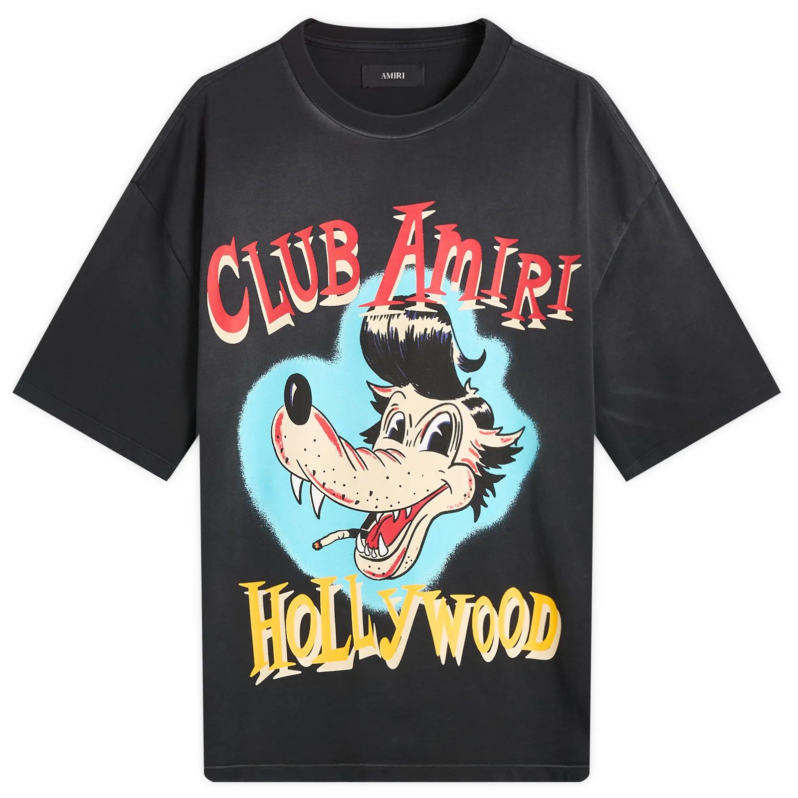 Amiri o1h1sh11225 Club Amiri Wolf Oversized Tee in Black Size US XL / EU 56 / 4 - 1 Thumbnail