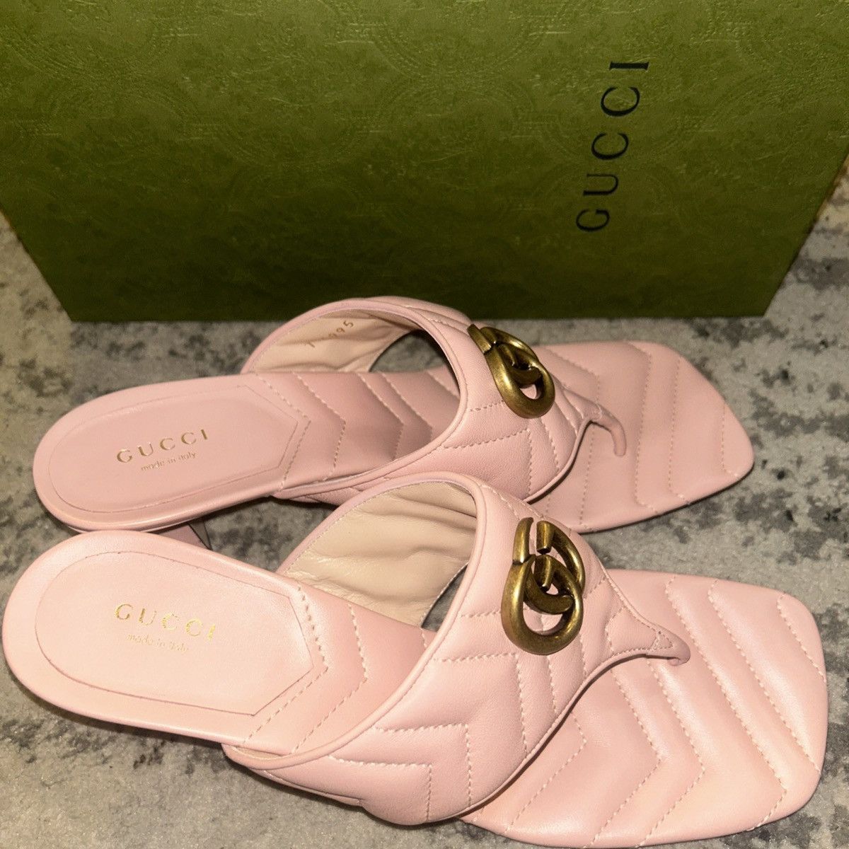 Gucci Gucci Double G Thong Sandal Mules Perfect Pink Size US 11 / IT 41 - 3 Thumbnail