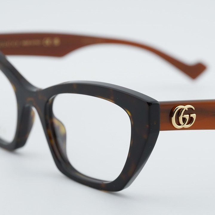 Gucci Gucci GG1334O 005 Eyeglasses Havana 52mm Cat Eye Frame Size ONE SIZE - 10 Thumbnail