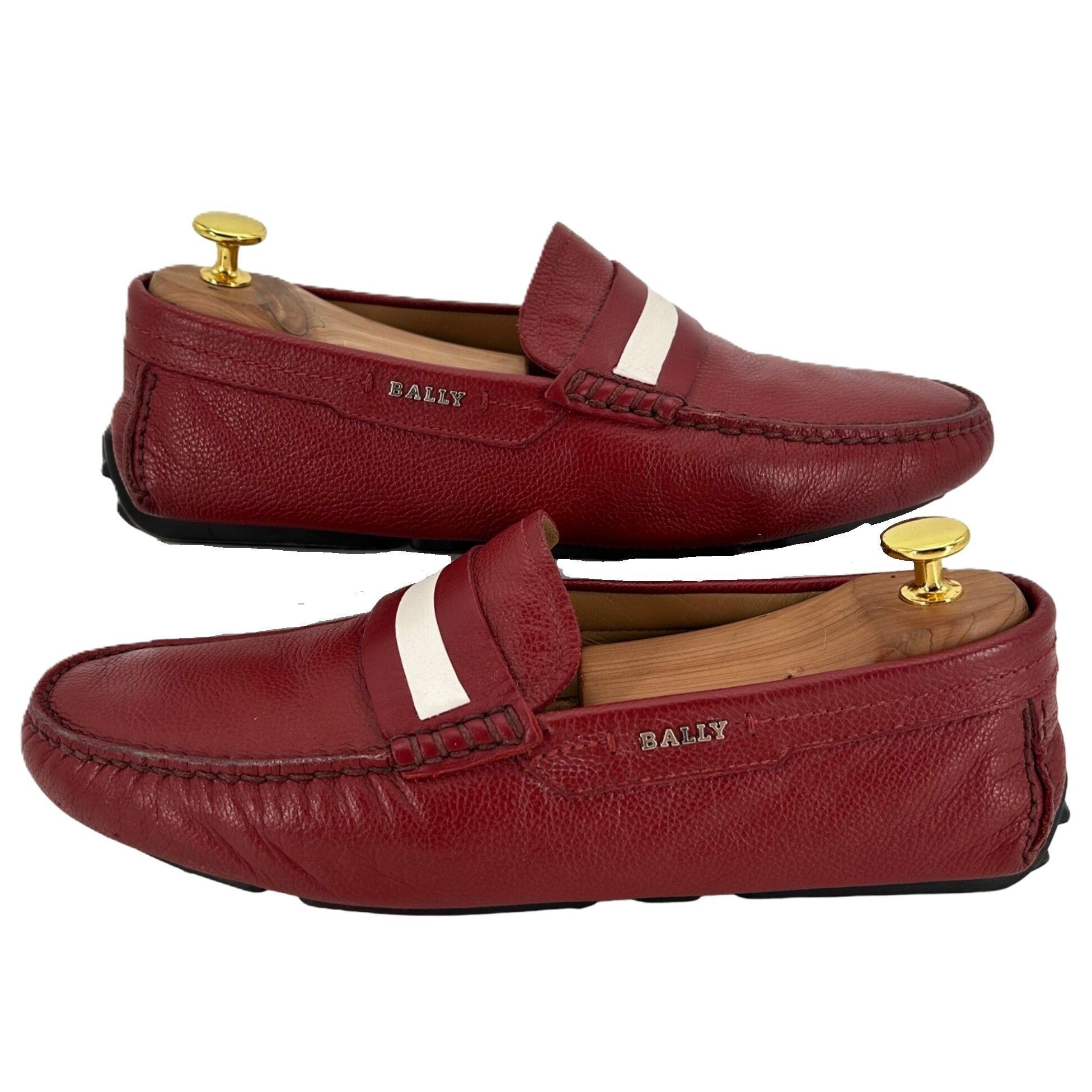 Bally Bally Switzerland Italy Red Leather Driving Loafers Men's 8E Size US 8 / EU 41 - 4 Thumbnail