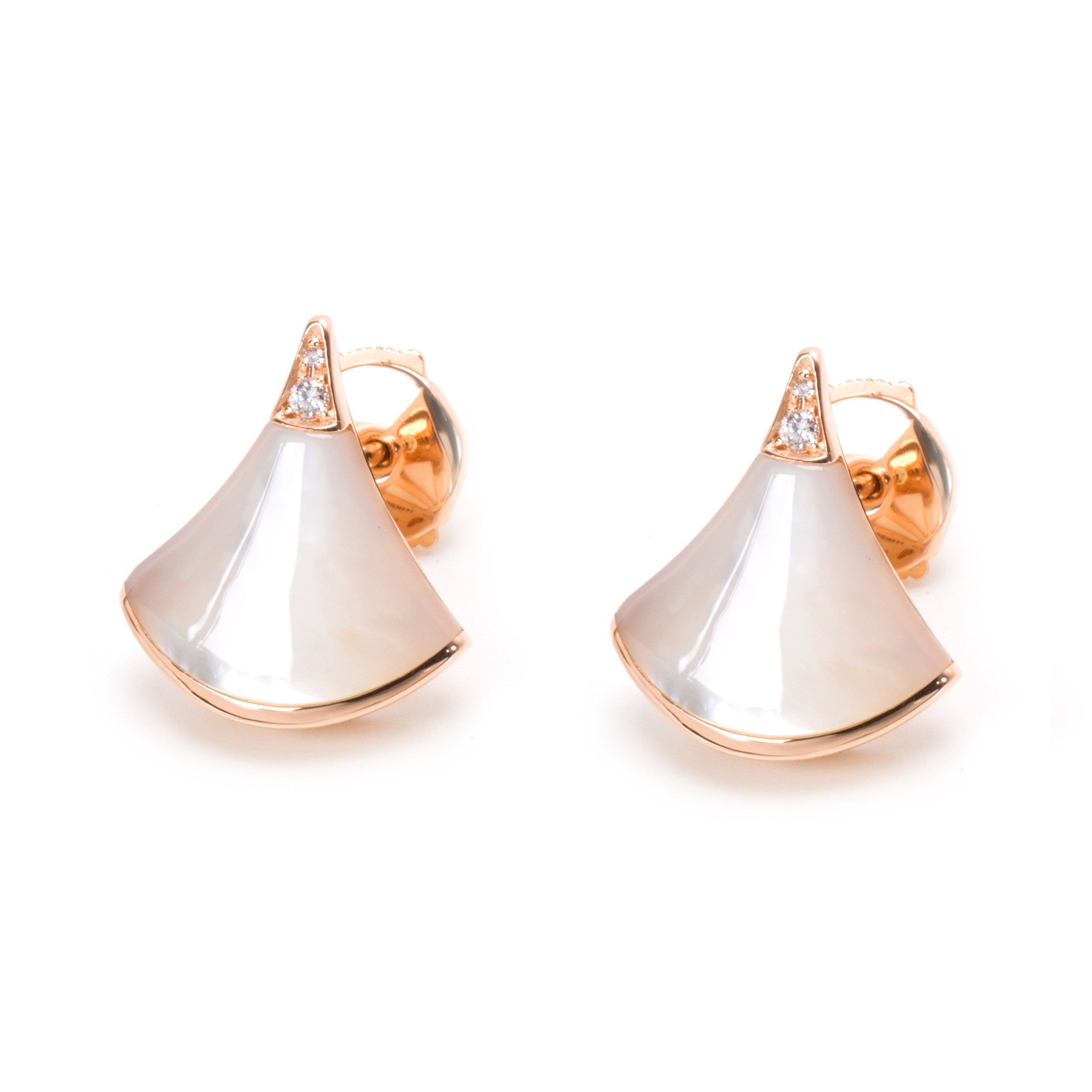 image of Bvlgari Diva's Dream Diamond Fashion Earring In 18K Rose Gold 0.02 Ctw, Women's