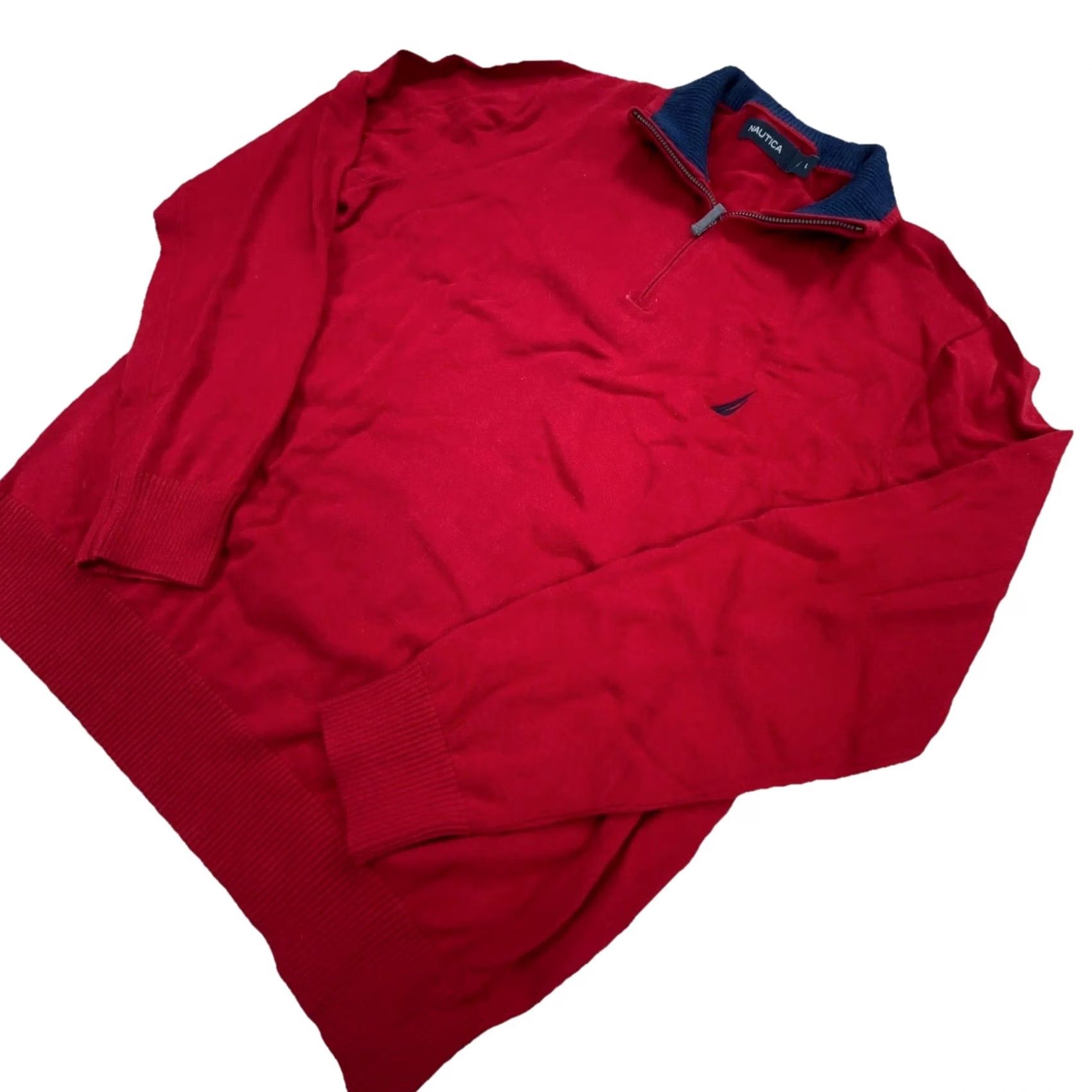Nautica Nautica Sweater Men Large Red Pullover Quarter Zip Lightweight Golf Dad Size US L / EU 52-54 / 3 - 3 Thumbnail