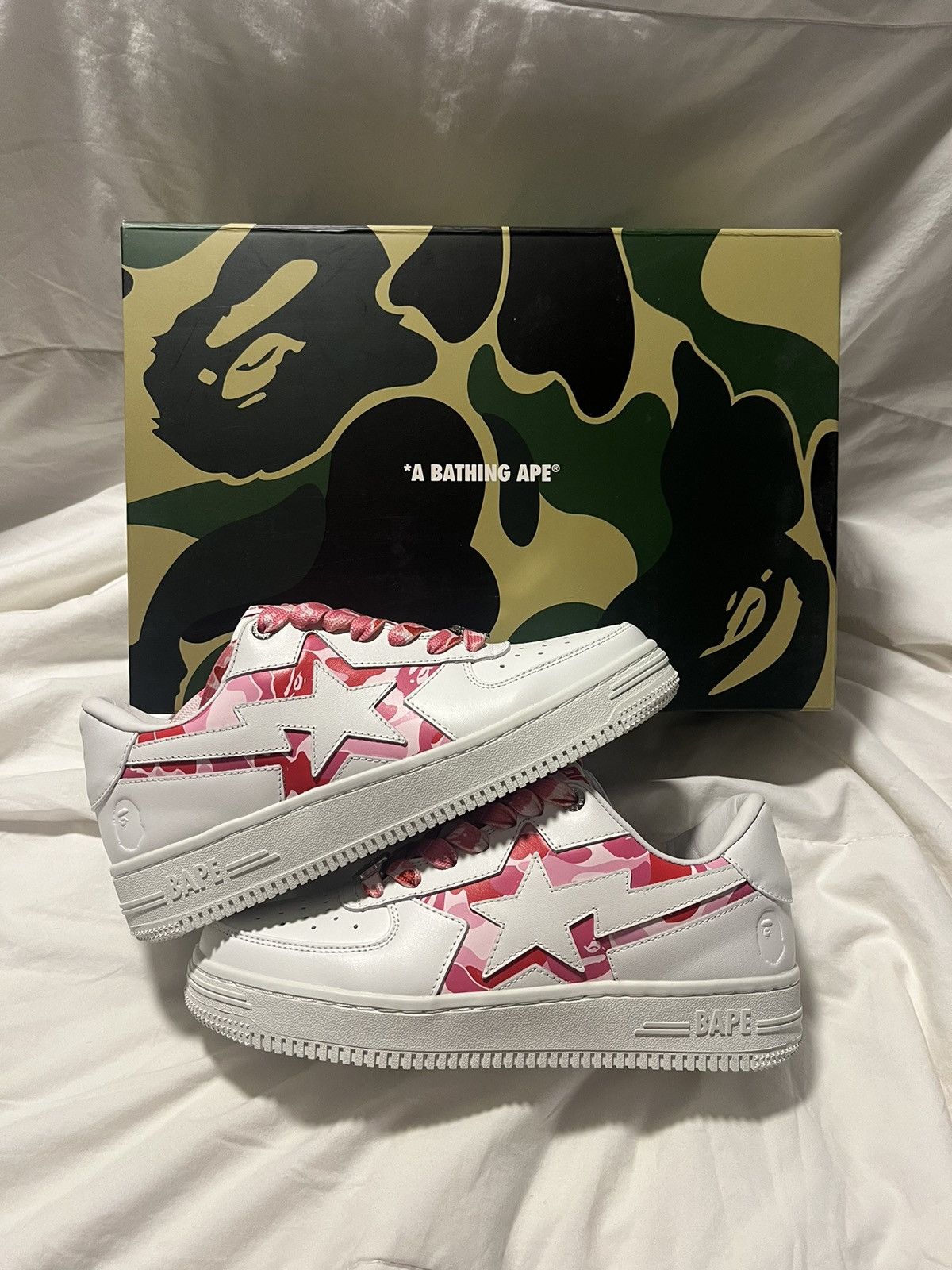 image of Bape Sta Icon Abc Camo Pink Size 6M/7.5W Shoes, Men's