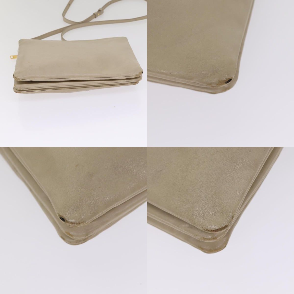 Celine CELINE Trio Shoulder Bag Leather Beige Gold Size ONE SIZE - 10 Thumbnail