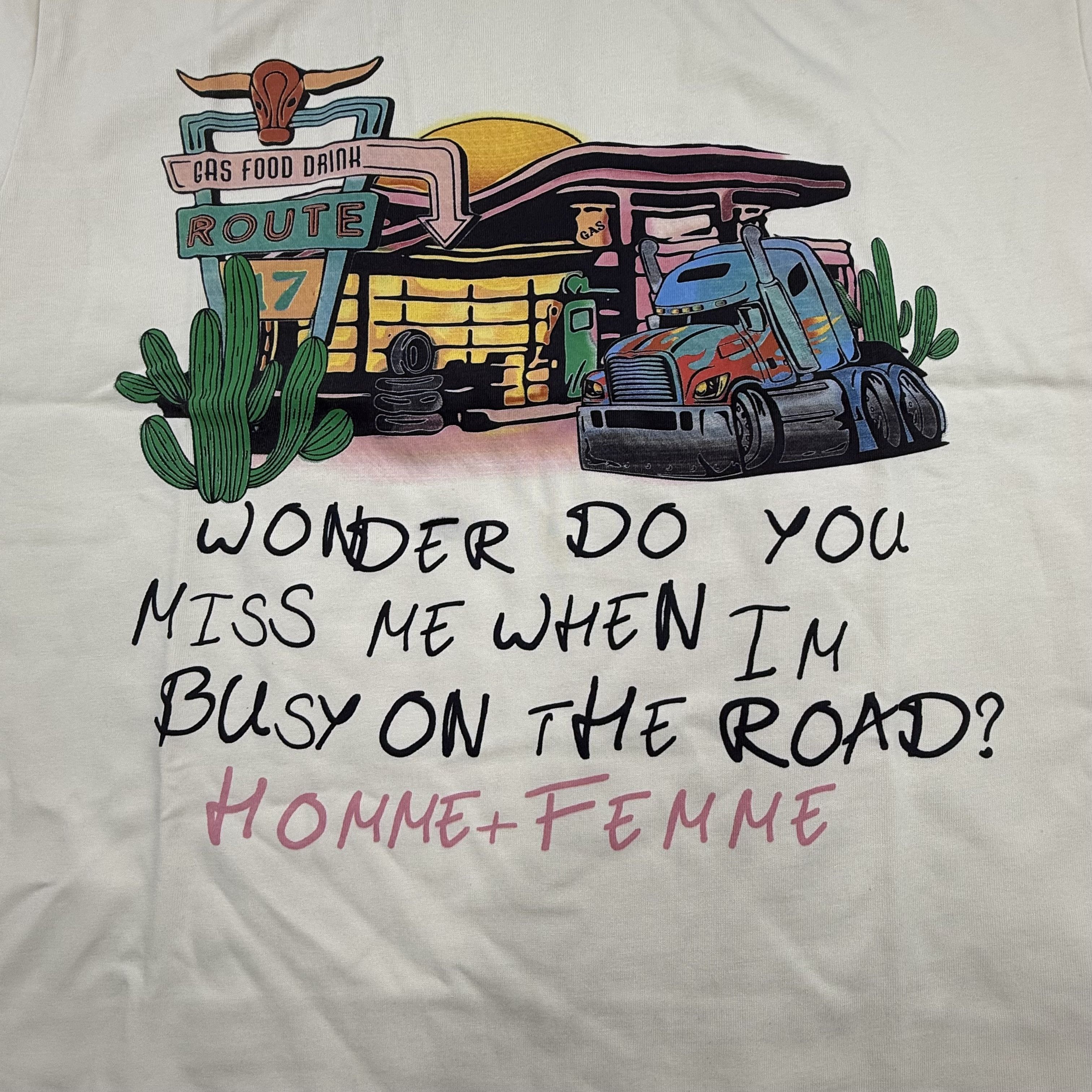 Homme + Femme La Homme + Femme Mens Route 17 Trucker Graphic T-Shirt Size US L / EU 52-54 / 3 - 2 Thumbnail