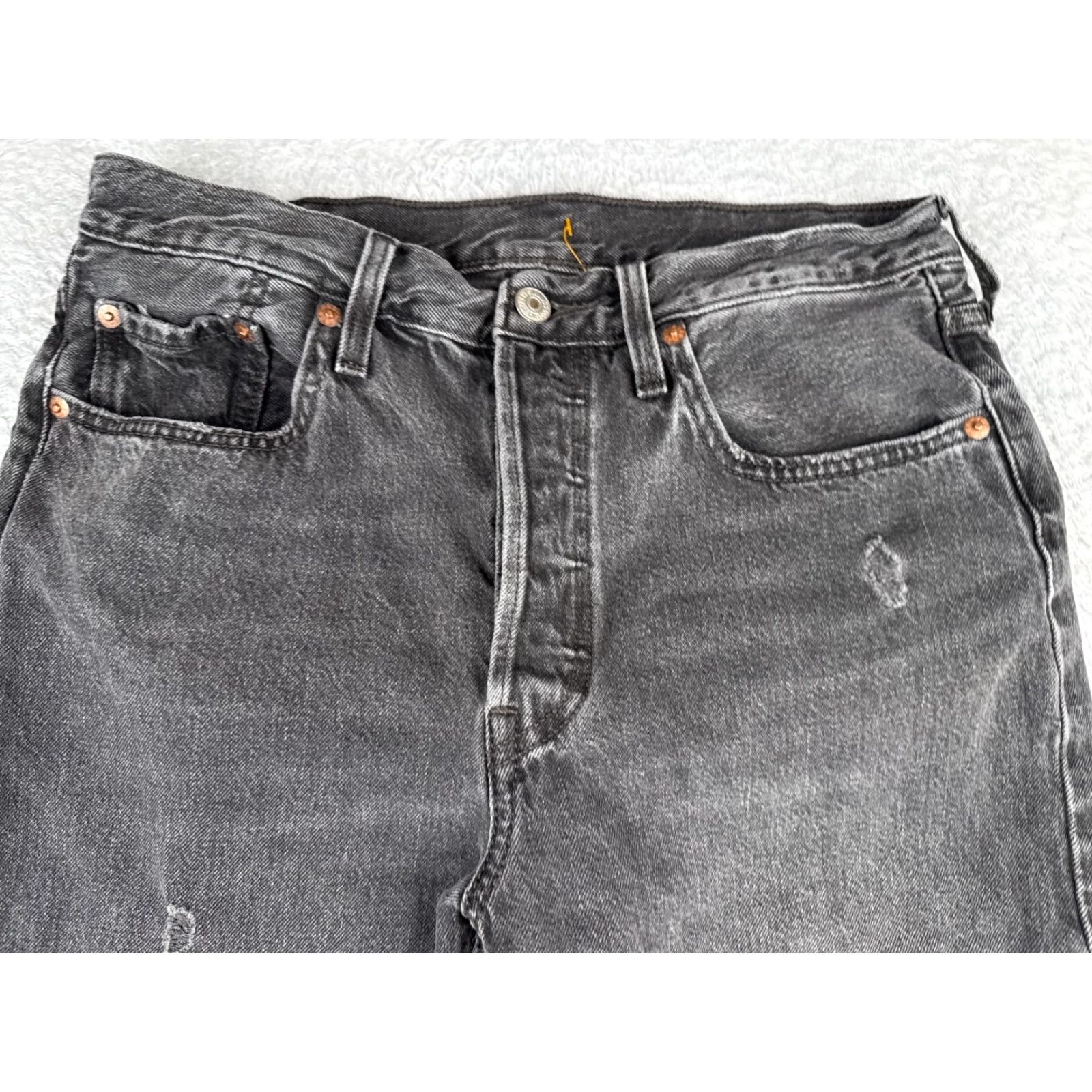 Levi's VINTAGE Levis Jeans Women 501 Skinny Black 29x28 Button Fly Premium Cotton 29 28 Inseam 29 Denim Mens? Size 29" - 4 Thumbnail