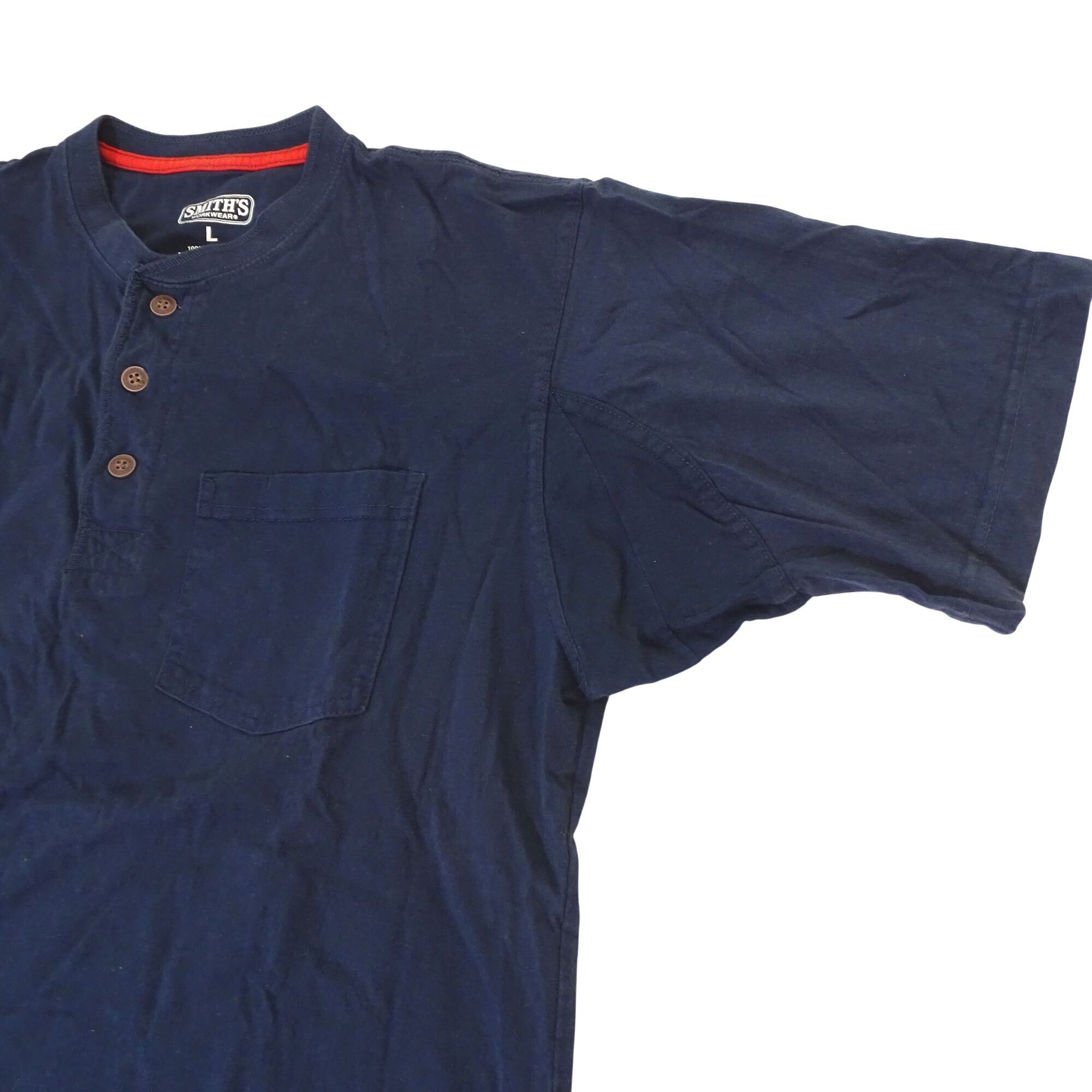 Other Smiths Workwear Men Navy Blue Henley Shirt Size L Short Slv Size US L / EU 52-54 / 3 - 3 Thumbnail