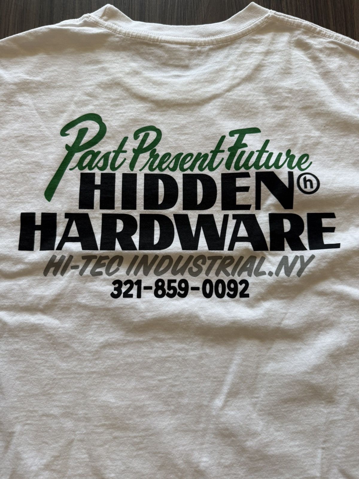 HIDDEN Hidden NY “HI-TEC Industrial” White Tee – XL – Made in USA Size US XL / EU 56 / 4 - 6 Thumbnail