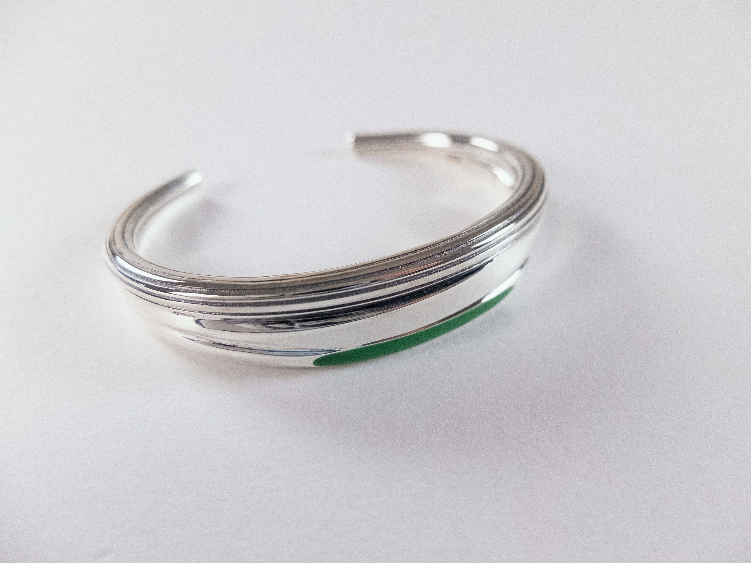 Bottega Veneta BOTTEGA VENETA Trio silver & green cuff bracelet Medium q Size ONE SIZE - 4 Thumbnail