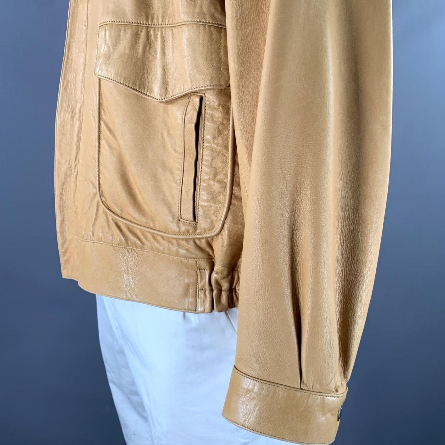 Camel SCUOLA DEL CUOIO XL Camel Leather Bomber Jacket Mens Jacket Leather Bomber Camel SCUOLA DEL CUOIO XL Men Size US XL / EU 56 / 4 - 5 Thumbnail