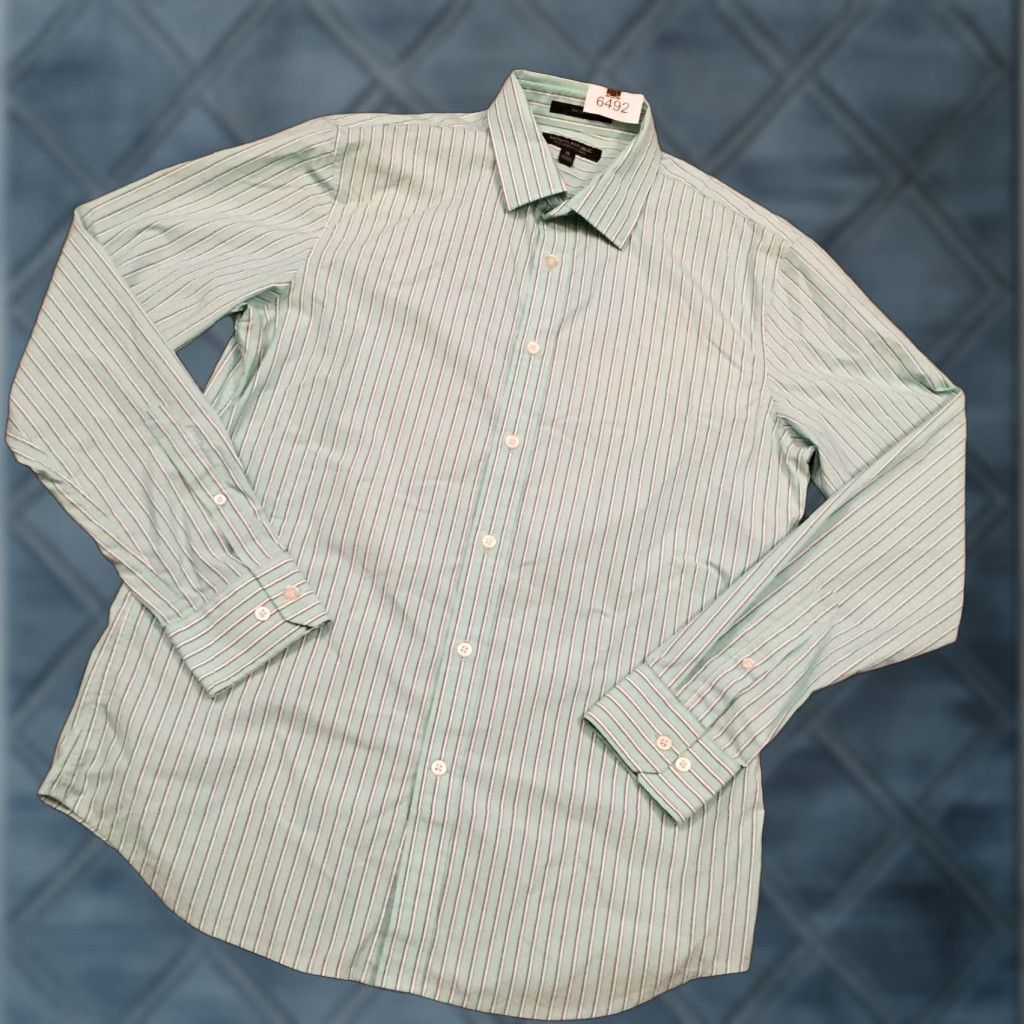 Banana Republic Banana Republic Shirt Mens Medium Blue Striped Long Sleeve Button-Up Slim Flex Size US M / EU 48-50 / 2 - 1 Thumbnail