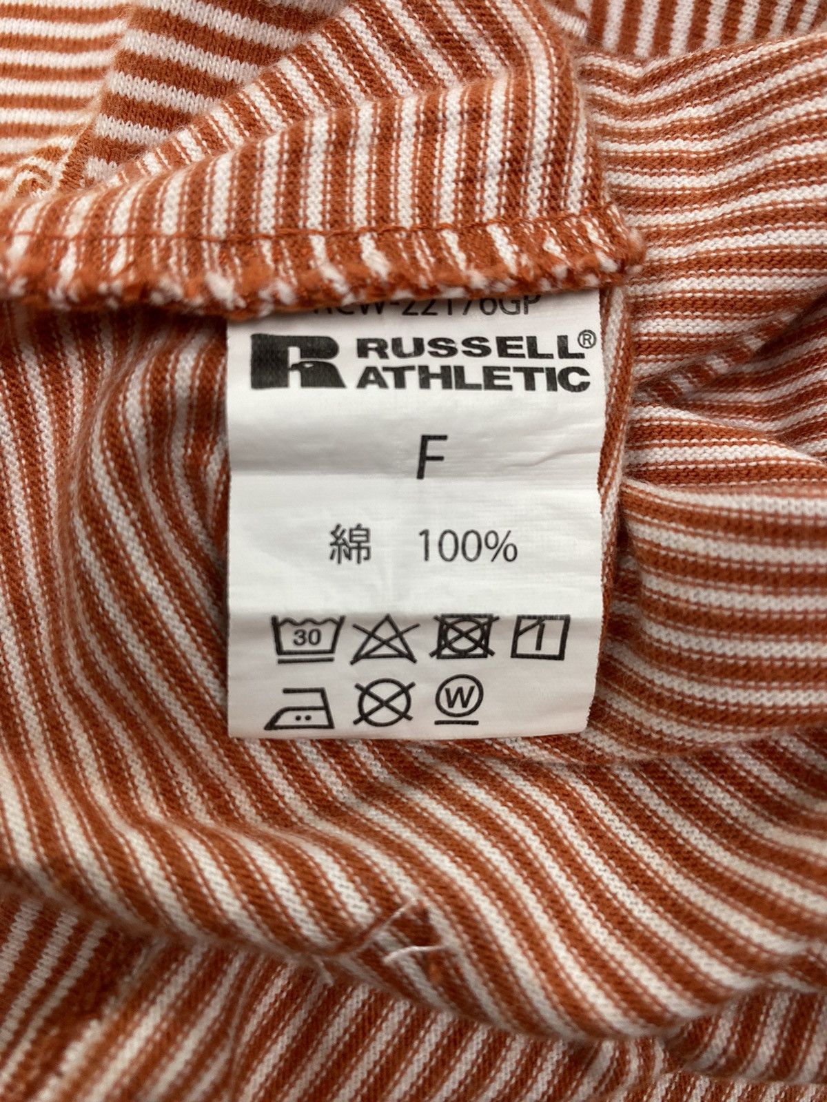 Russell Athletic × Vintage Russell Athletic Striped Tshirt Size US S / EU 44-46 / 1 - 8 Thumbnail