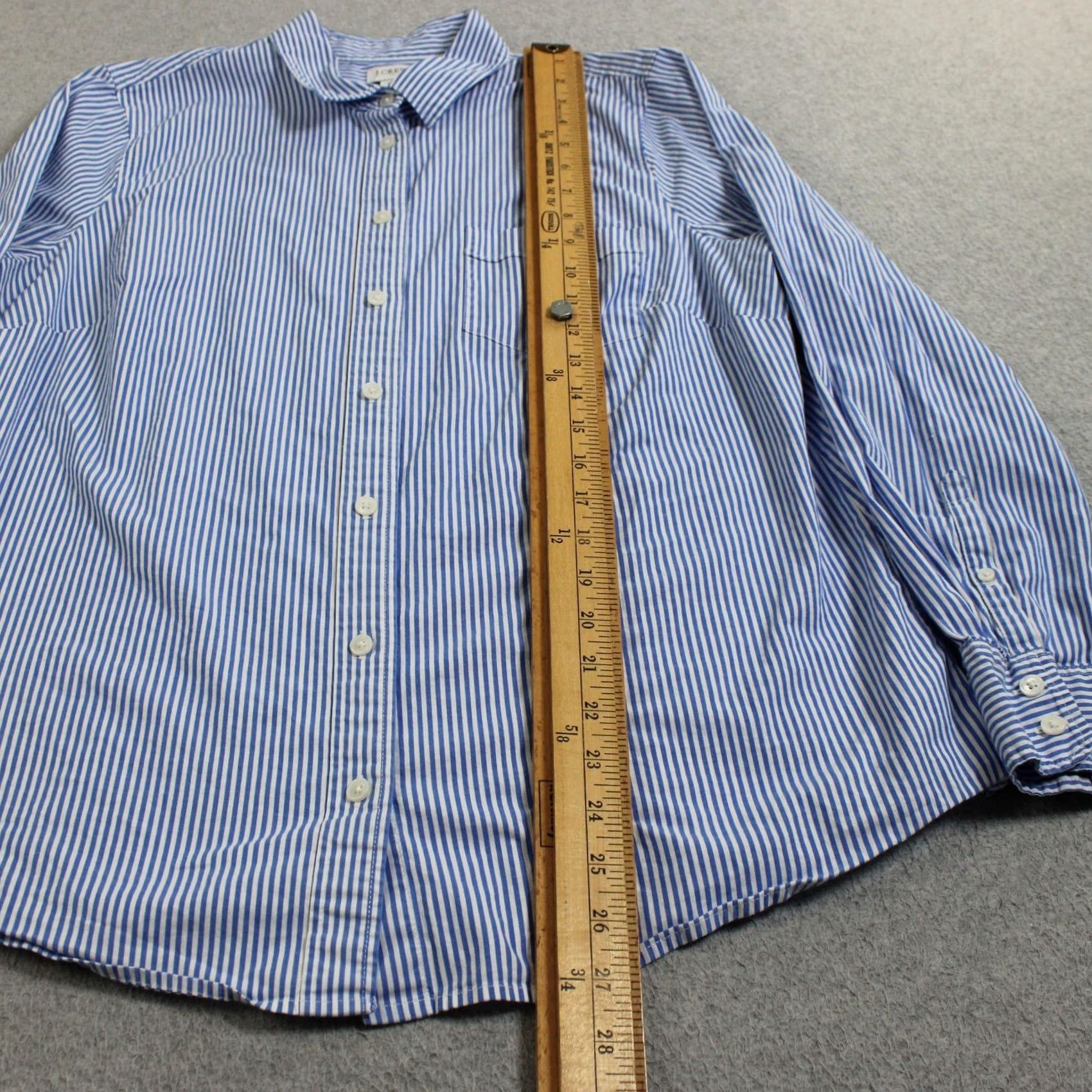 J.Crew J Crew Shirt Womens XL Blue Stripe Button Coastal Boho Office Heritage Academia Size XL / US 12-14 / IT 48-50 - 5 Thumbnail