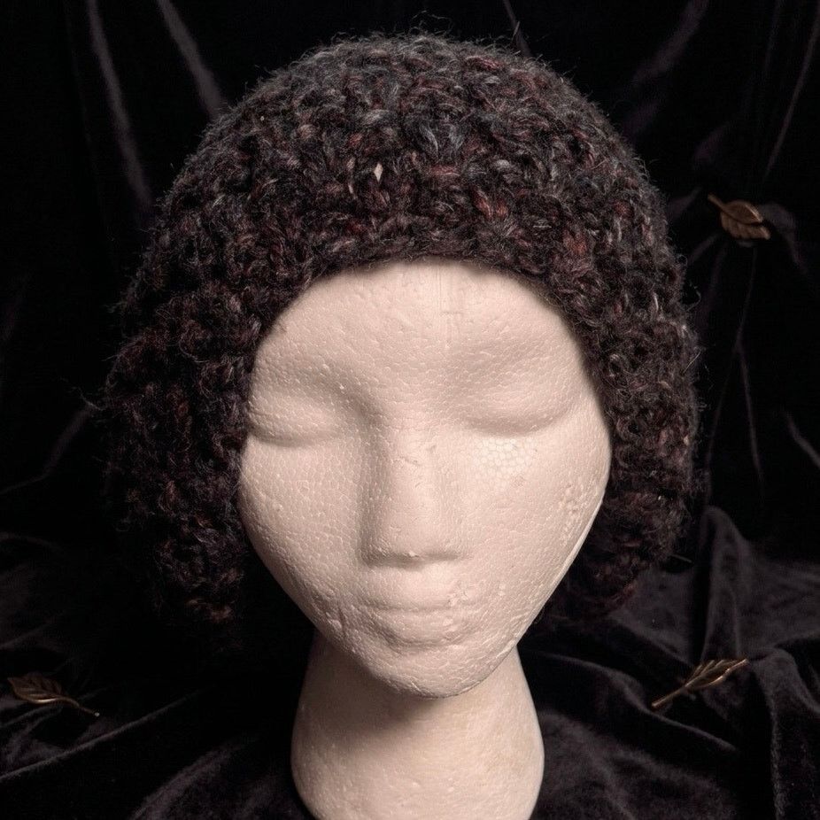 Other Purple Crocheted Slouchy Beanie Size ONE SIZE - 1 Thumbnail