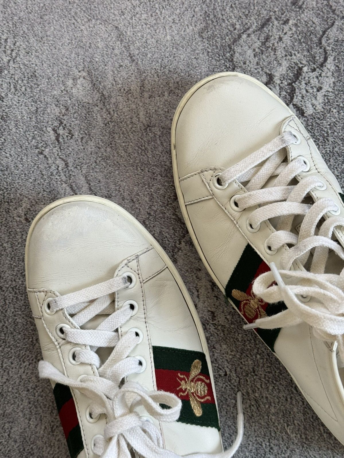 Designer × Gucci Gucci 36size white ACE leather low top sneakers shoes 431942 Size US 6 / IT 36 - 25 Thumbnail
