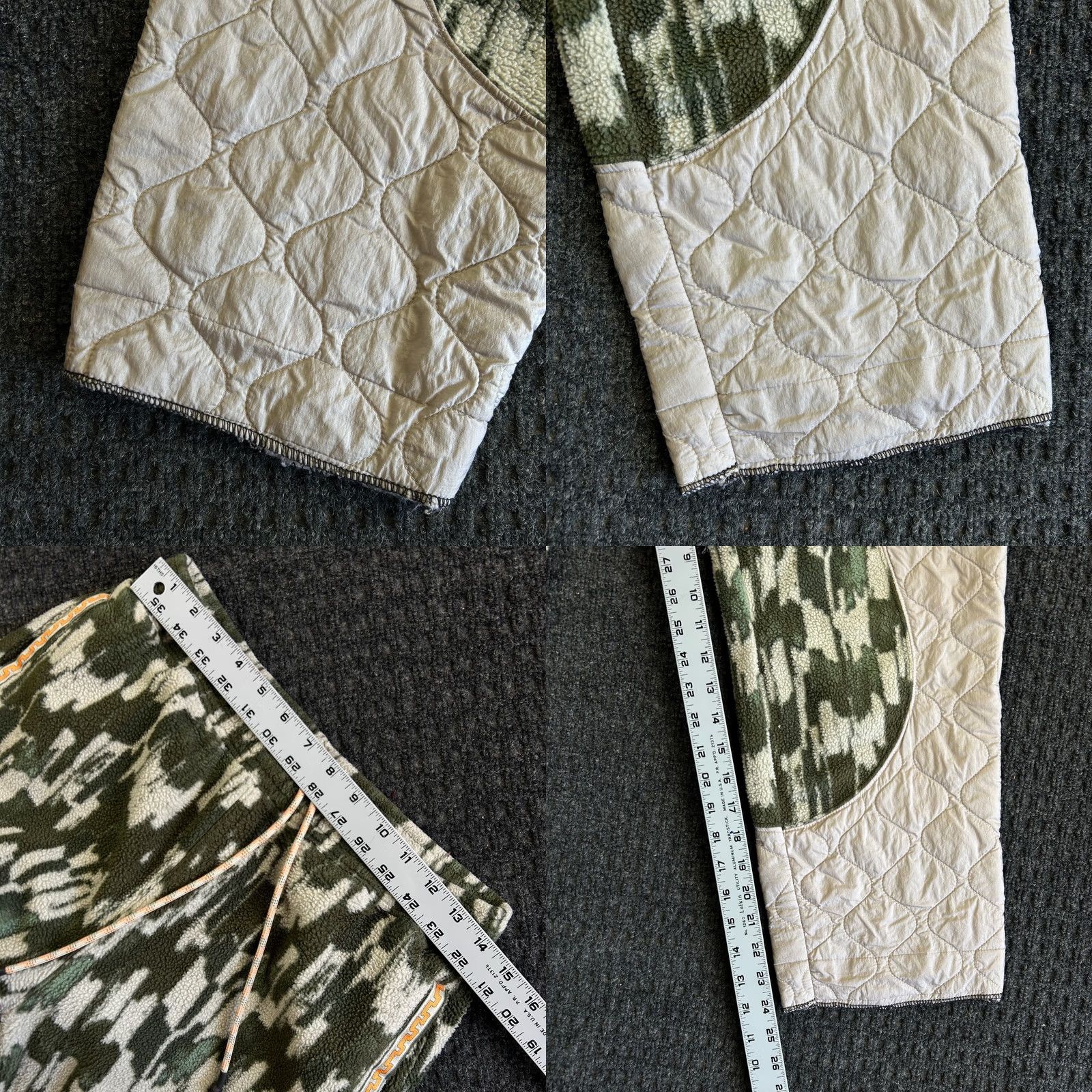 Puma Puma x Market Camo Joggers Sweatpants Quilted Green Orange M Men Pants Inseam 24" Fleece Streetwear Elastic Waist Pockets Hemmed Size M Color Green Size US 31 - 8 Thumbnail
