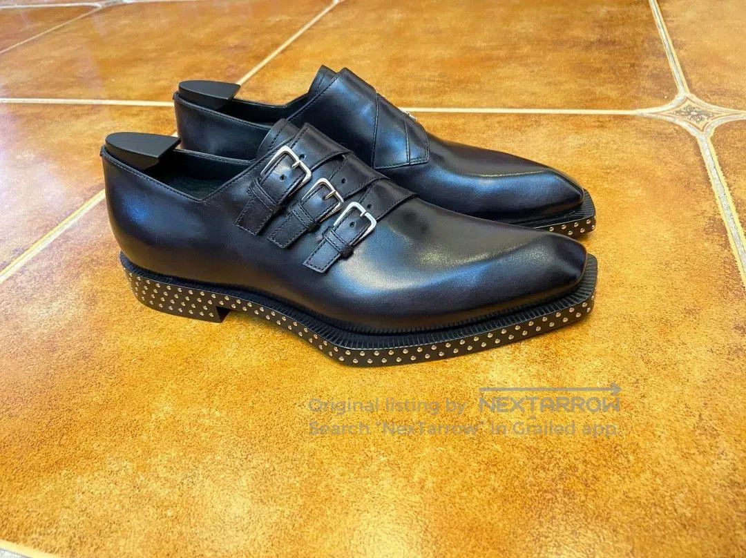 Berluti Black Formal Buckle Strap Pointed Toe Shoes Size 7. Size US 7 / EU 40 - 4 Thumbnail