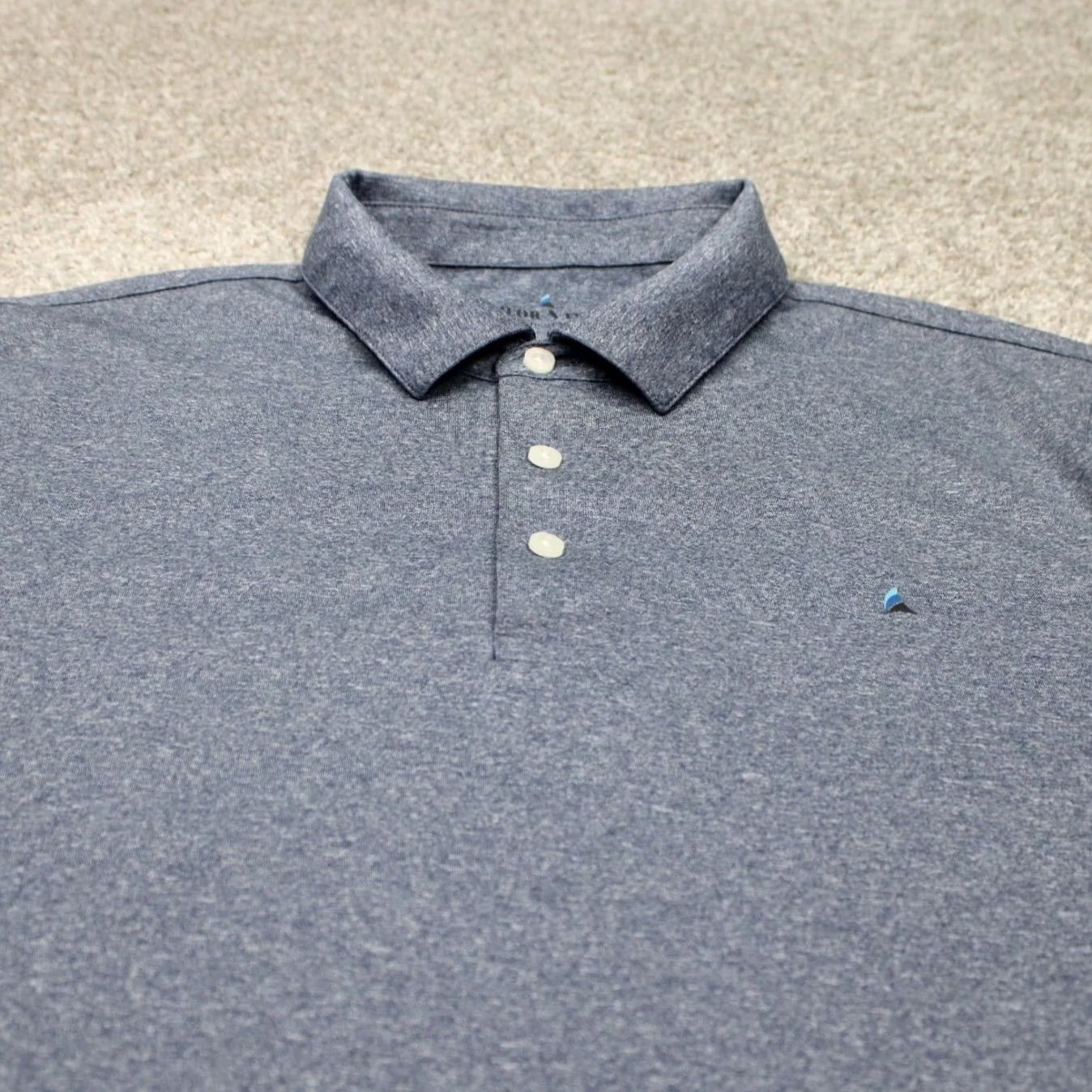 Vintage Tailor Vintage Polo Shirt Mens Large Blue 100% Polyester Short Sleeve Pullover Shirt Size US L / EU 52-54 / 3 - 7 Thumbnail