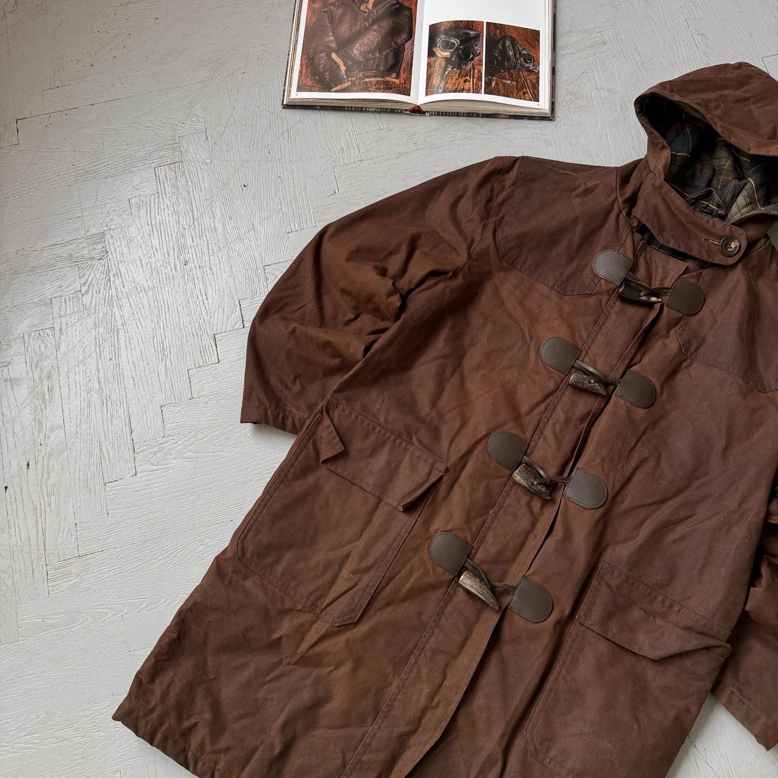 Vintage Vintage Traditional Waxed Cotton Duffle Coat British Style Size M / US 6-8 / IT 42-44 - 2 Thumbnail
