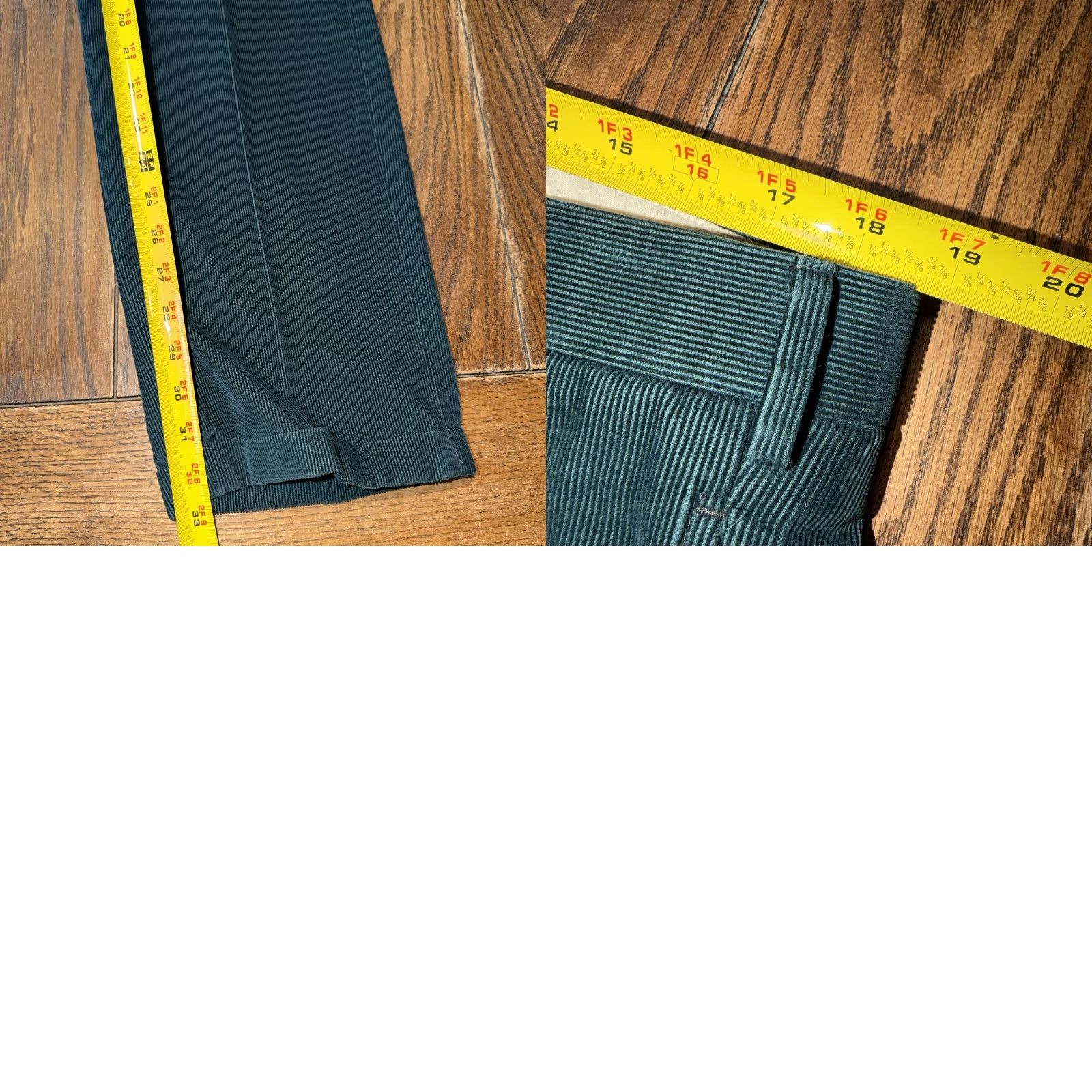 Vintage Ben Silver Charleston Pants Men’s 38x33 Green Corduroy USA Made Pleated Cuffed Size US 38 / EU 54 - 9 Thumbnail