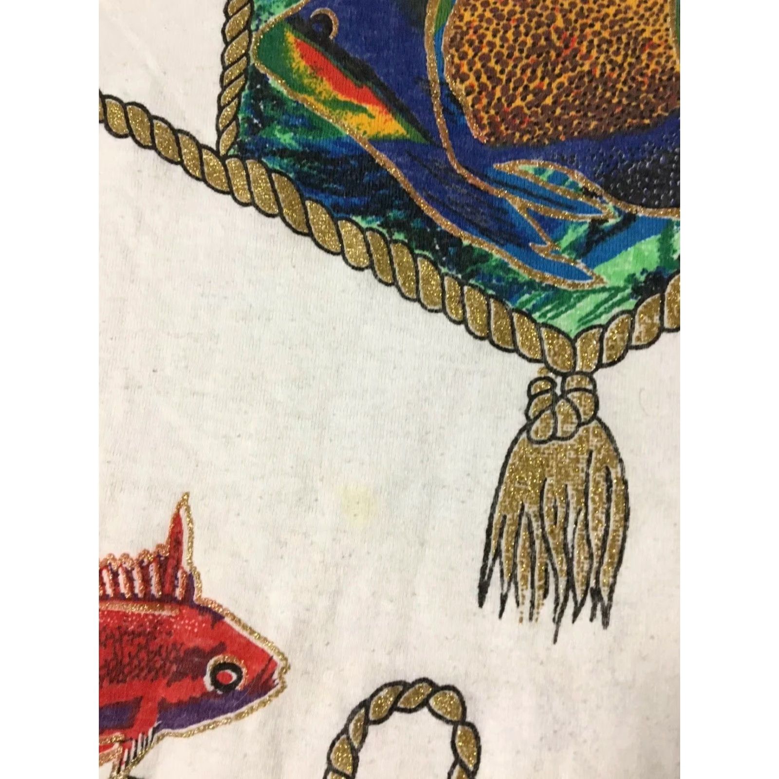 Vintage VINTAGE KWBL Los Angeles Fish Shirt XL White USA Sailing Ocean Beach 90s T-Shirt Mens Size US XL / EU 56 / 4 - 4 Thumbnail