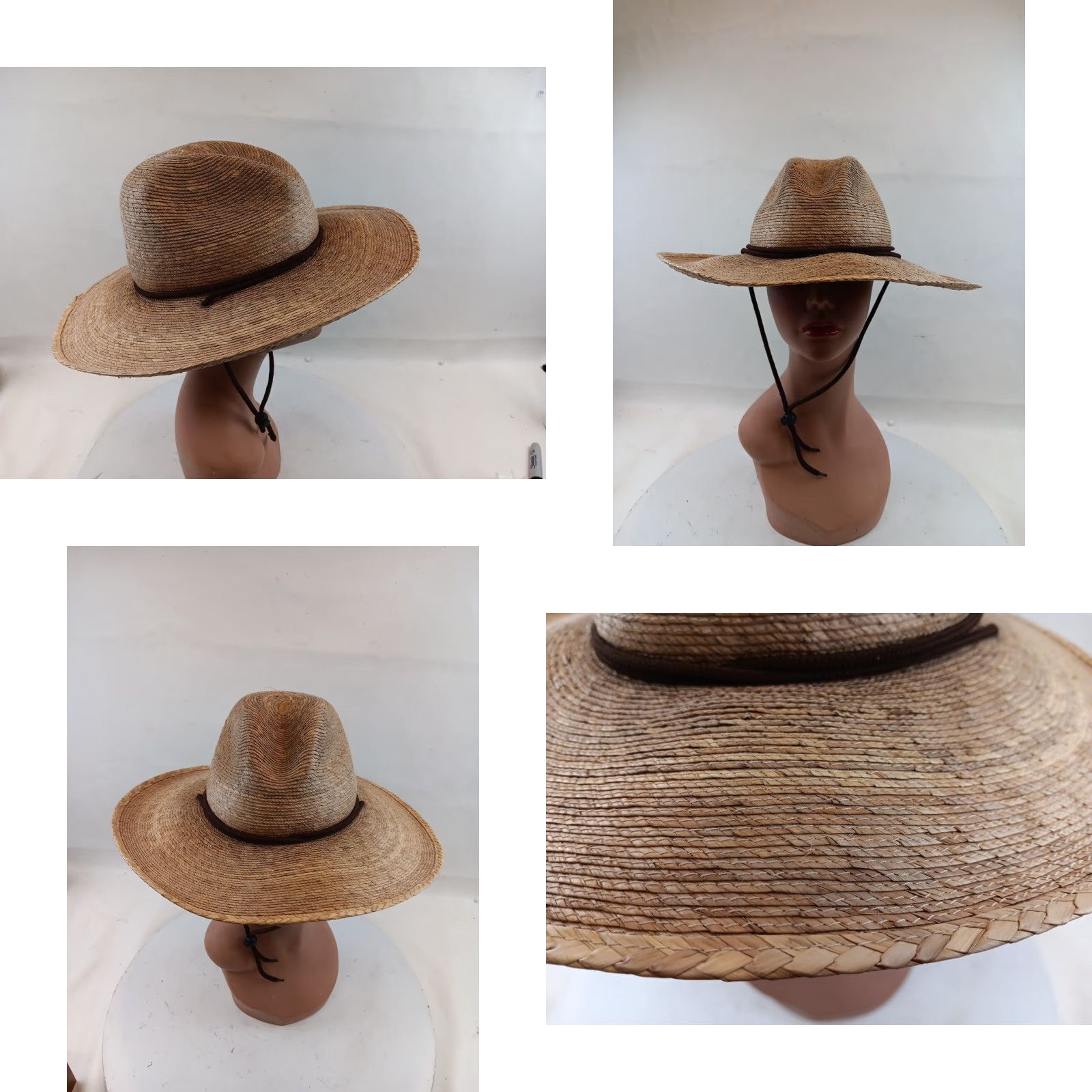 Vintage Tula Abby Hat Sun Hat Women OSFM Natural Straw Palm Lightweight Beach Garden Classic Beach Hat Womens Size ONE SIZE - 8 Thumbnail