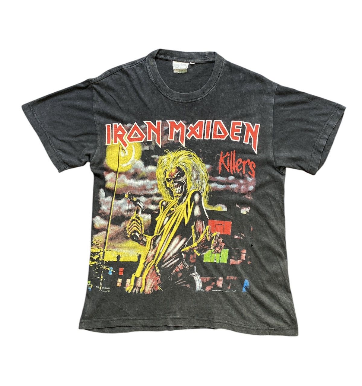 Band Tees × Iron Maiden × Vintage Vintage 80’s Iron Maiden Killers Album Distressed Band Tee Size US M / EU 48-50 / 2 - 3 Thumbnail
