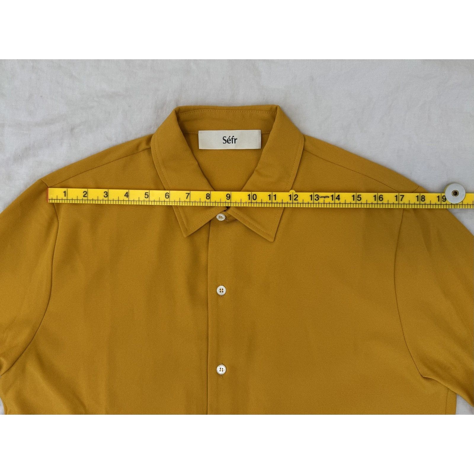 Sefr Sefr Sense Shirt in Yellow Poly Crepe Fabric Size L Size US L / EU 52-54 / 3 - 5 Thumbnail