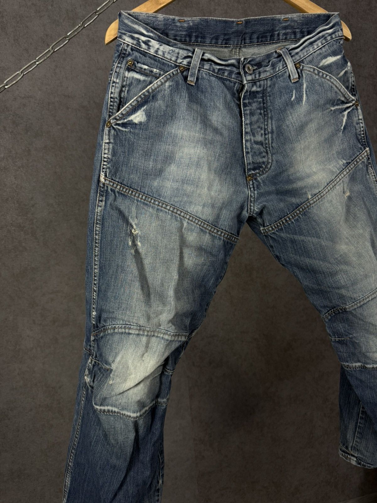 G-Star G Star Raw vintage designer distressed denim jeans Size US 31 - 3 Thumbnail