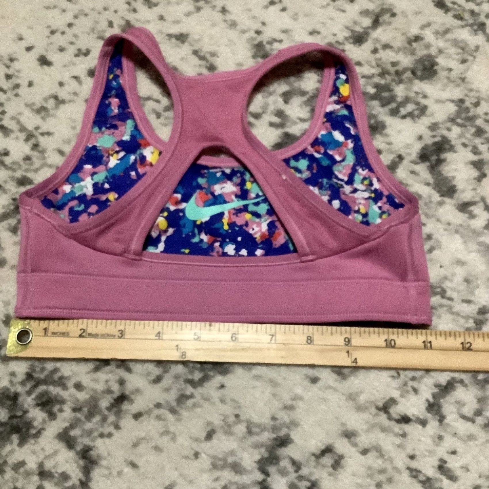 Nike Nike Reversible Sports Bra Racerback Pink/ Multi Color, SM, Womens, Bra, Nike, Activewear, Colorful, Reversible Size ONE SIZE - 5 Thumbnail