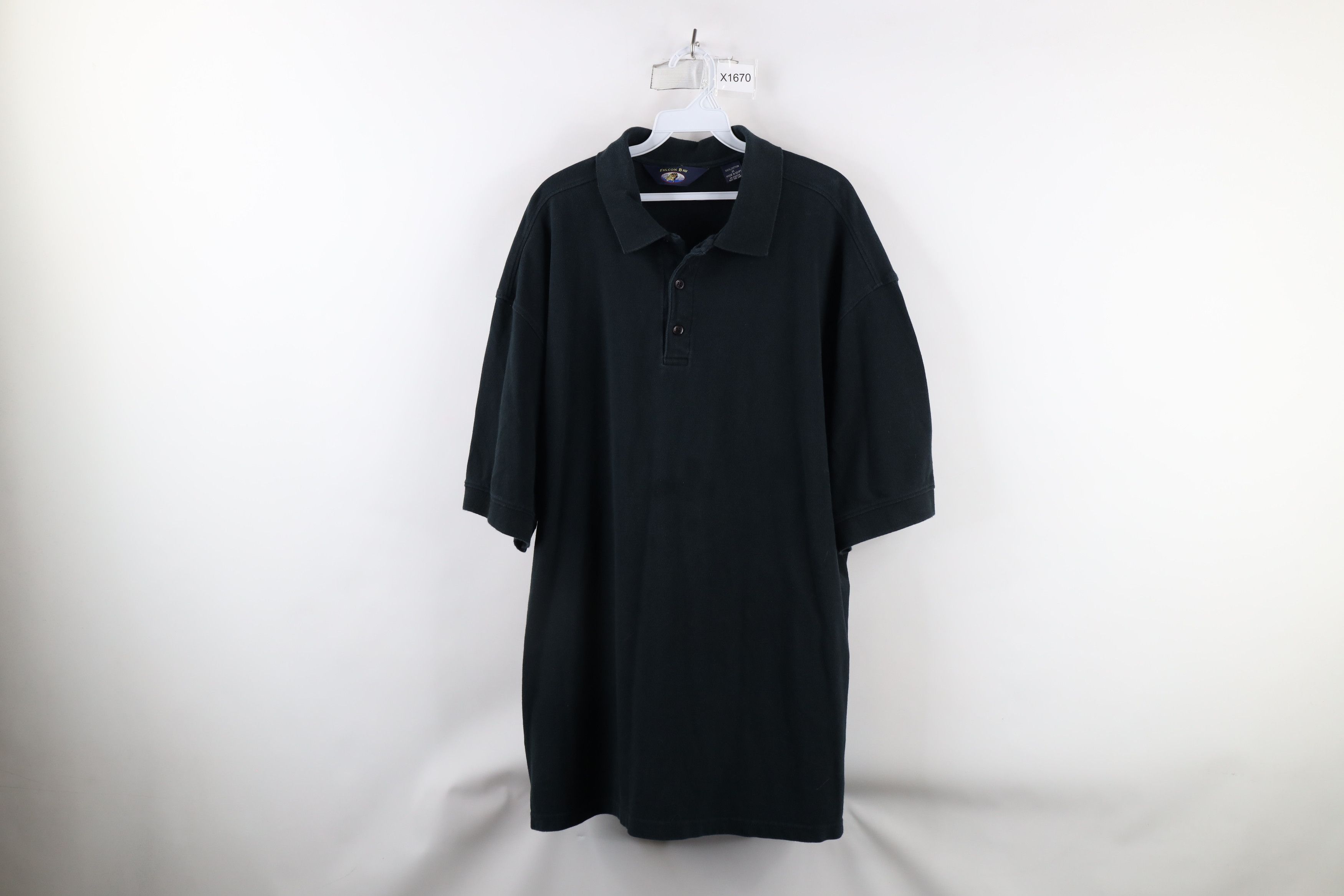 Vintage Vintage 90s Streetwear Heavyweight Golf Polo Shirt Black Size US XXL / EU 58 / 5 - 1 Thumbnail